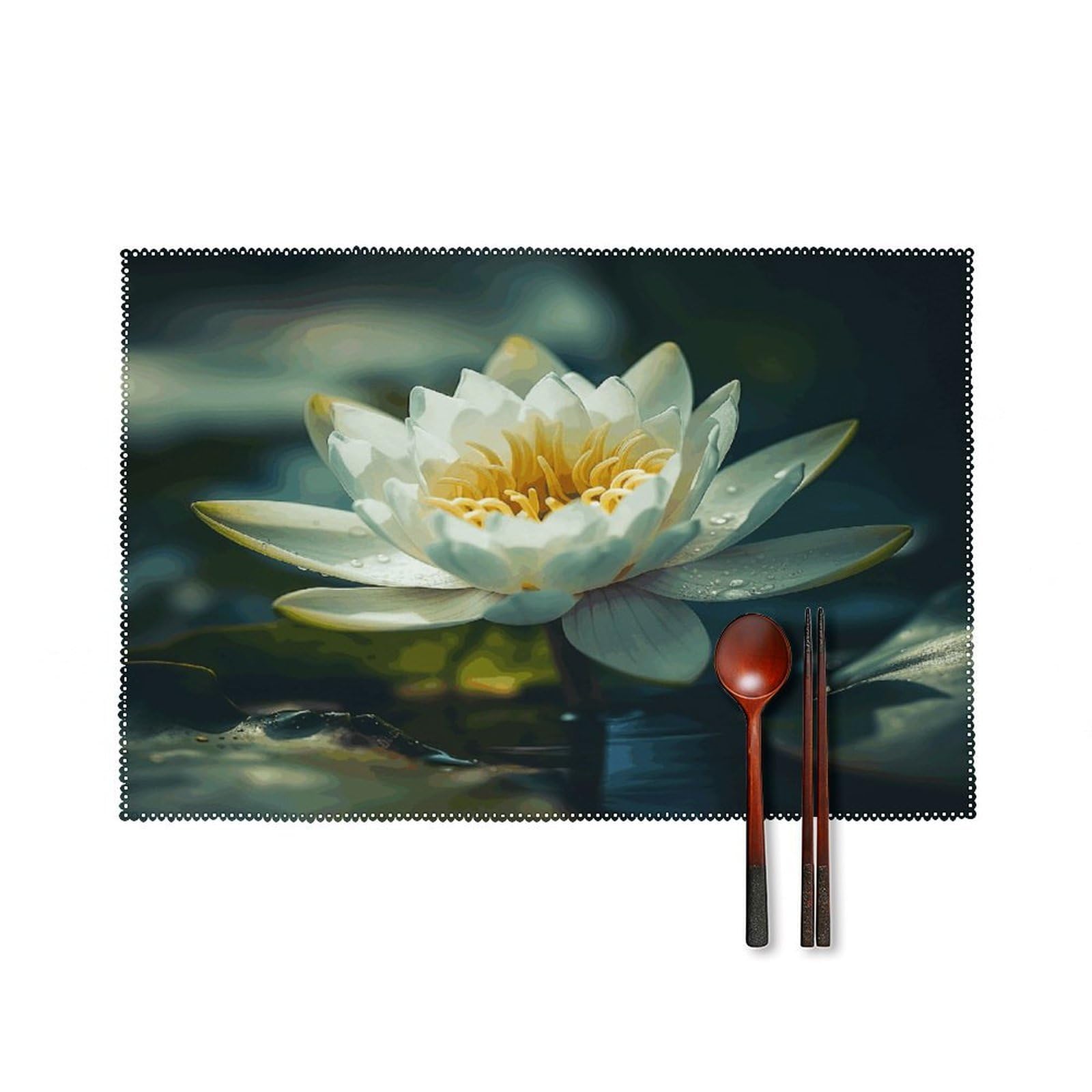 Fodpand Style Flowers On Water Placemats Set Of 4 Place Mats Table Mats