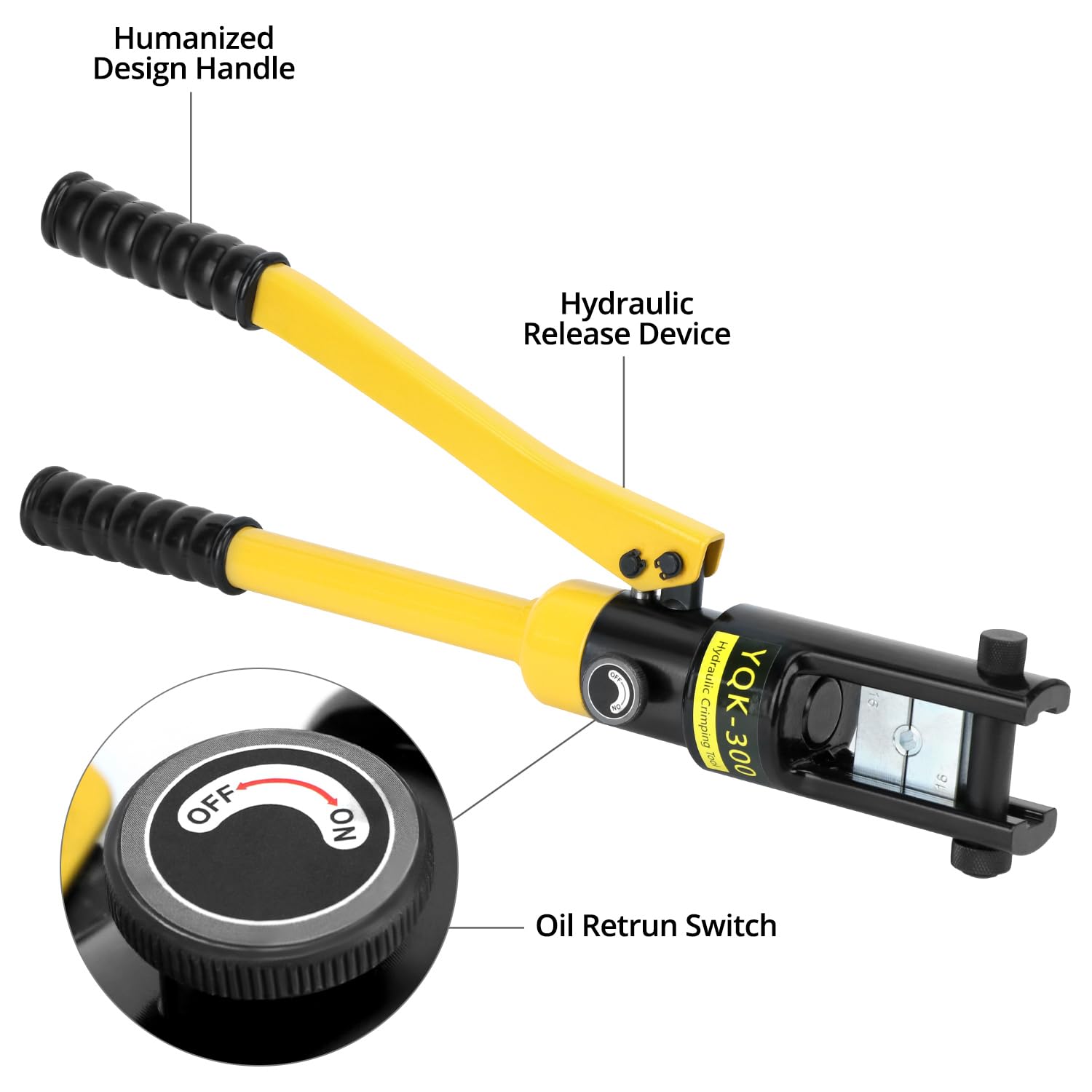 QWORK® pince à sertir hydraulique,16t coffret de outil de sertissage, avec 13 matrices de sertissage 8-300 mm²