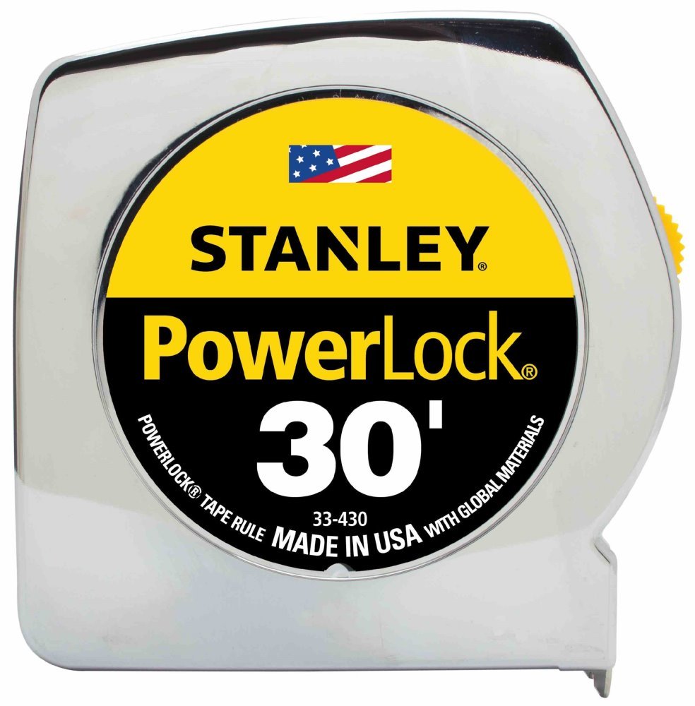 Stanley Hand Tools 33-430 PowerLock Flexómetro Herramientas Cinta métrica profesional de 1 pulgada x 30 pies