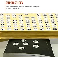 Vista 4 de 1-500 etiquetas adhesivas de números redondos, 15 juegos, 7500 etiquetas autoadhesivas, calcomanías pequeñas de números consecutivos, letreros
