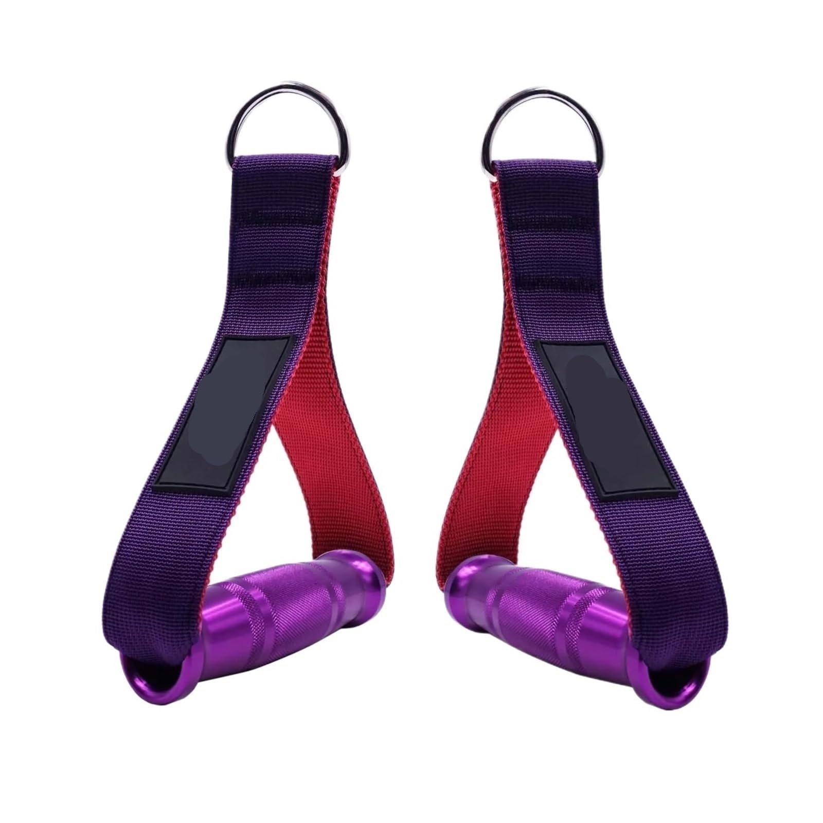 Maniglie per bande di resistenza Maniglie da palestra in metallo for attacco a macchina for cavi, fasce di resistenza, doppia cinghia, impugnatura antiscivolo, attrezzatura for il fitness(Purple red s