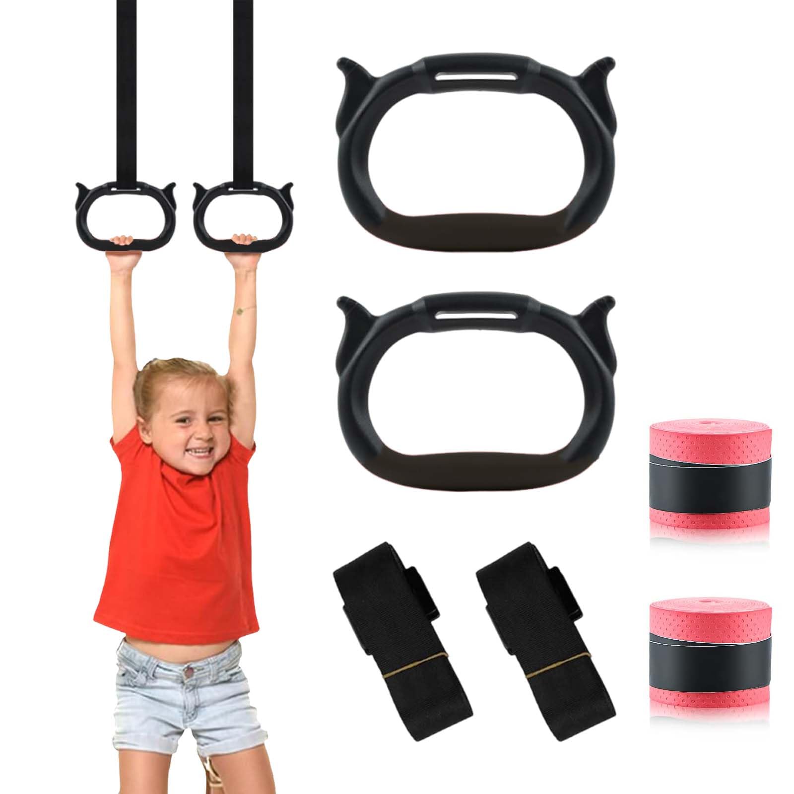2 Pcs Gymnastics Equipment for Kids, Gymnastic Rings for Home Use, Kids Exercise Equipment for Home, Calisthenics Rings for Physical Activity, Suitable for Indoor and Outdoor Use