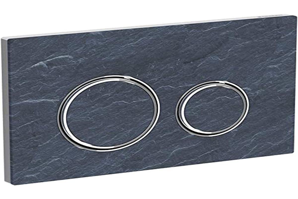 Geberit, Placca di Comando Sigma21 115.884.JM.1, per risciacquo a 2 quantità, Colore Metallizzato Cromato, Ardesia Mustang 115884JM1