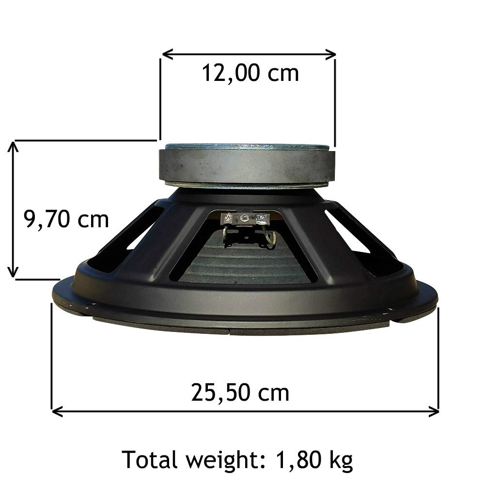 MASTER AUDIO 1 WOOFER CW1000/8 altoparlante da 25,00 cm 250 mm 10" da 220 watt rms e 440 watt max impedenza 8 ohm casa sensibilità 90 db, 1 pezzo