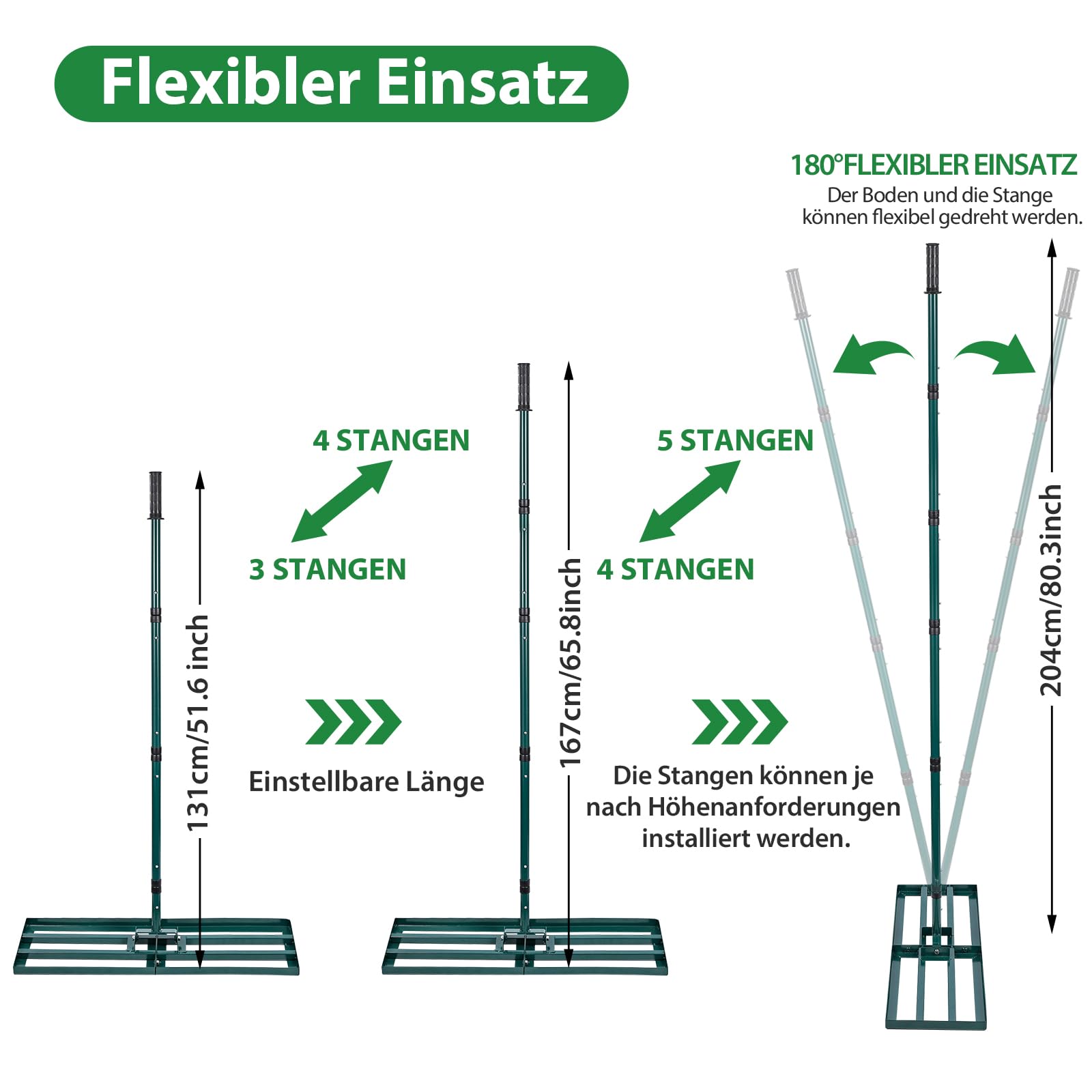 Signstek Rasenrakel Lawn Leveling Rake Edelstahl Stiel Rasen Sanden