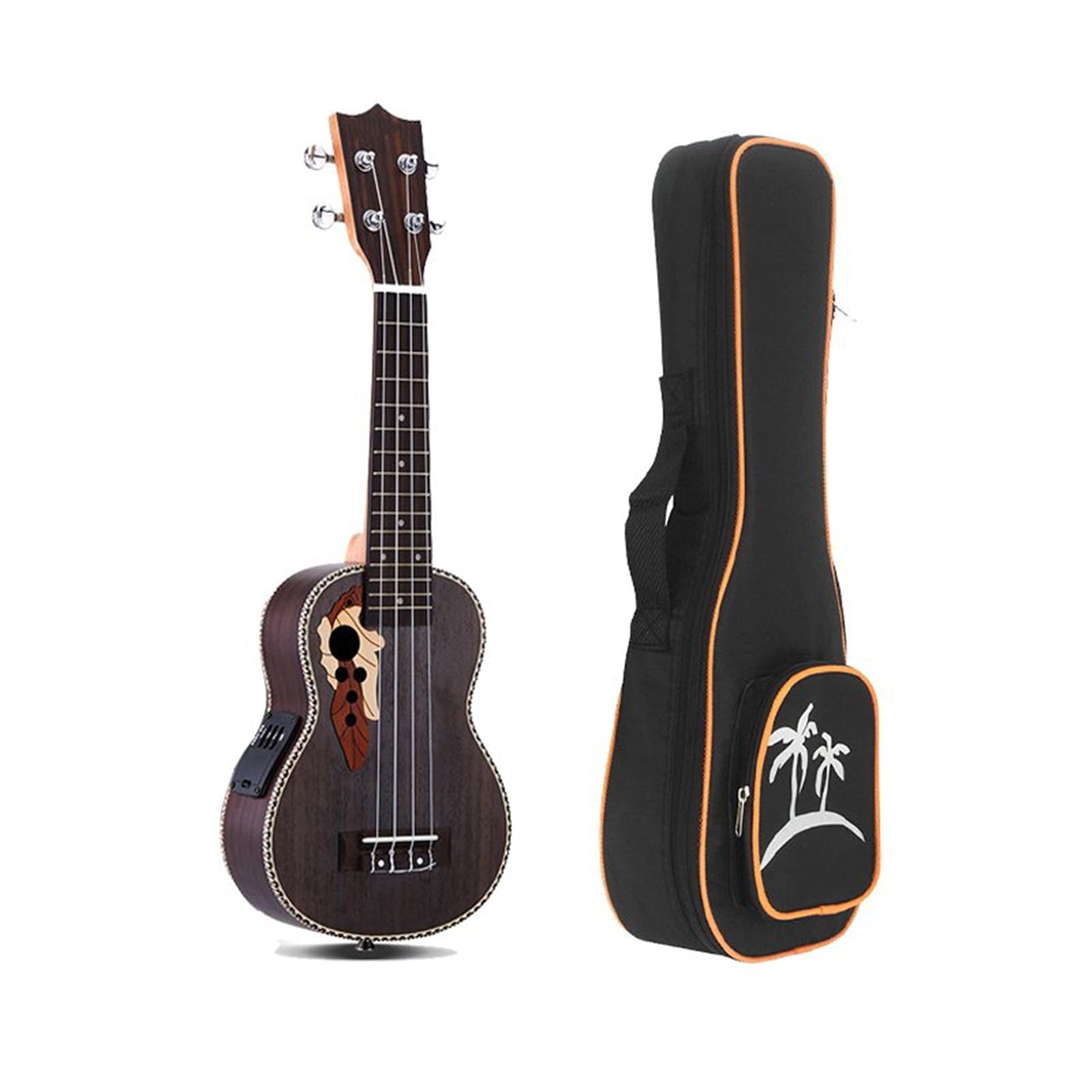 Ukulele Bausatz Konzert-Ukulele Fichte Ukelele 21" Ukulele Akustisch Mit Ukulele Bag 15 FRET 4 Saiten Musikinstrument Mit Eingebautem EQ.Abholen (Size : Combination A)