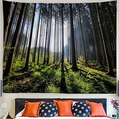 Baccessor Forest Trees Tapestry Psychedelic Nature Misty Forest Sunlight Landscape Tapestry Wall Hanging