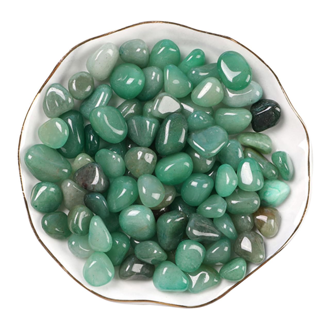 minkissy Natural Aventurine Fish Tank Gravel 7-9mm Bulk Decorative Rocks Aquarium Landscaping Stones 2lb for Freshwater Aquatic Pets