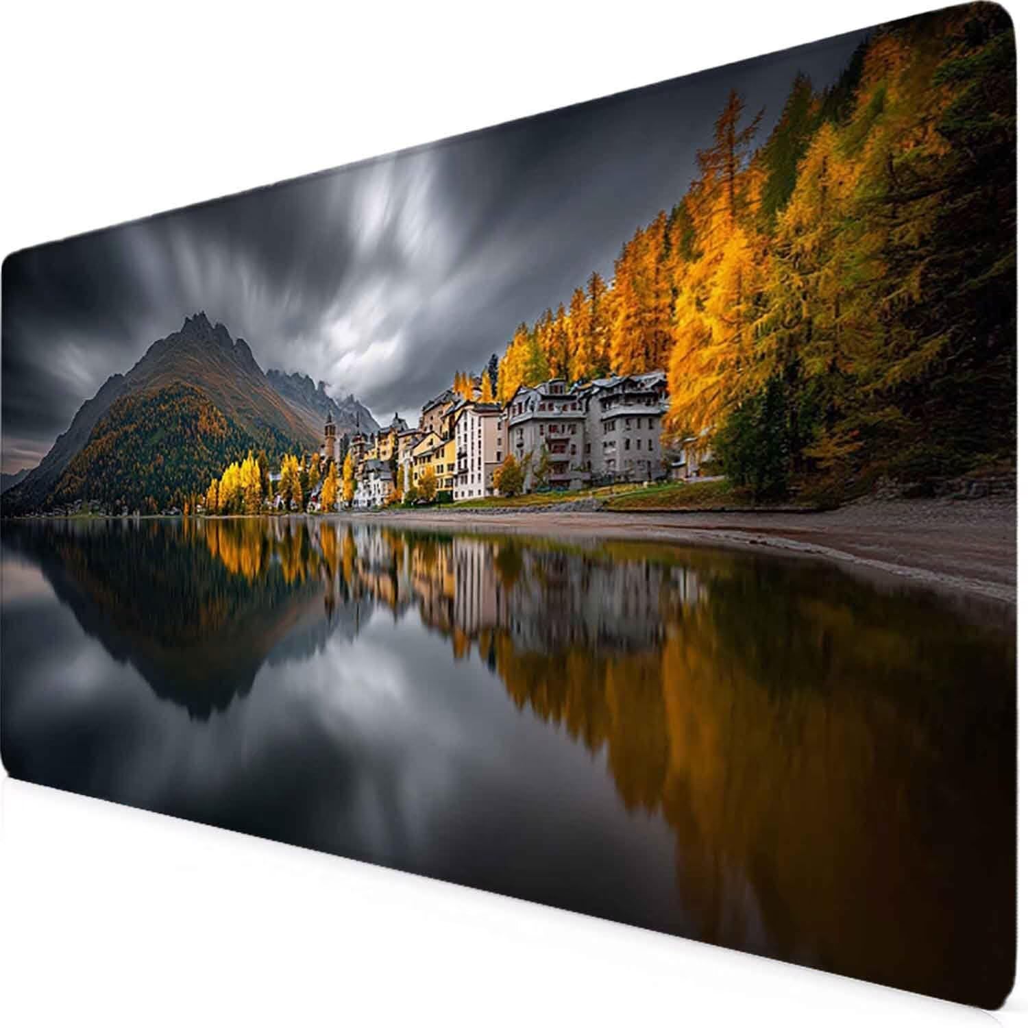 Podkładka pod mysz do gier szara podkładka pod mysz krajobrazową podkładka pod mysz XXL 1200 x 600 mm mata biurowa z przeszytymi krawędziami i antypoślizgowa, do biura, nauki, gier, akcesoriów