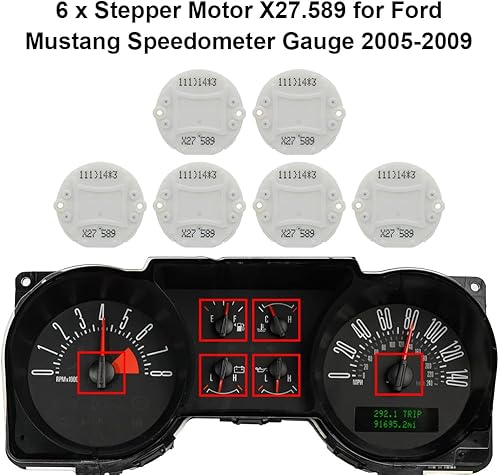 6PCS Motor paso a paso X27 589 Reemplazo para Ford Mustang Medidor Velocímetro