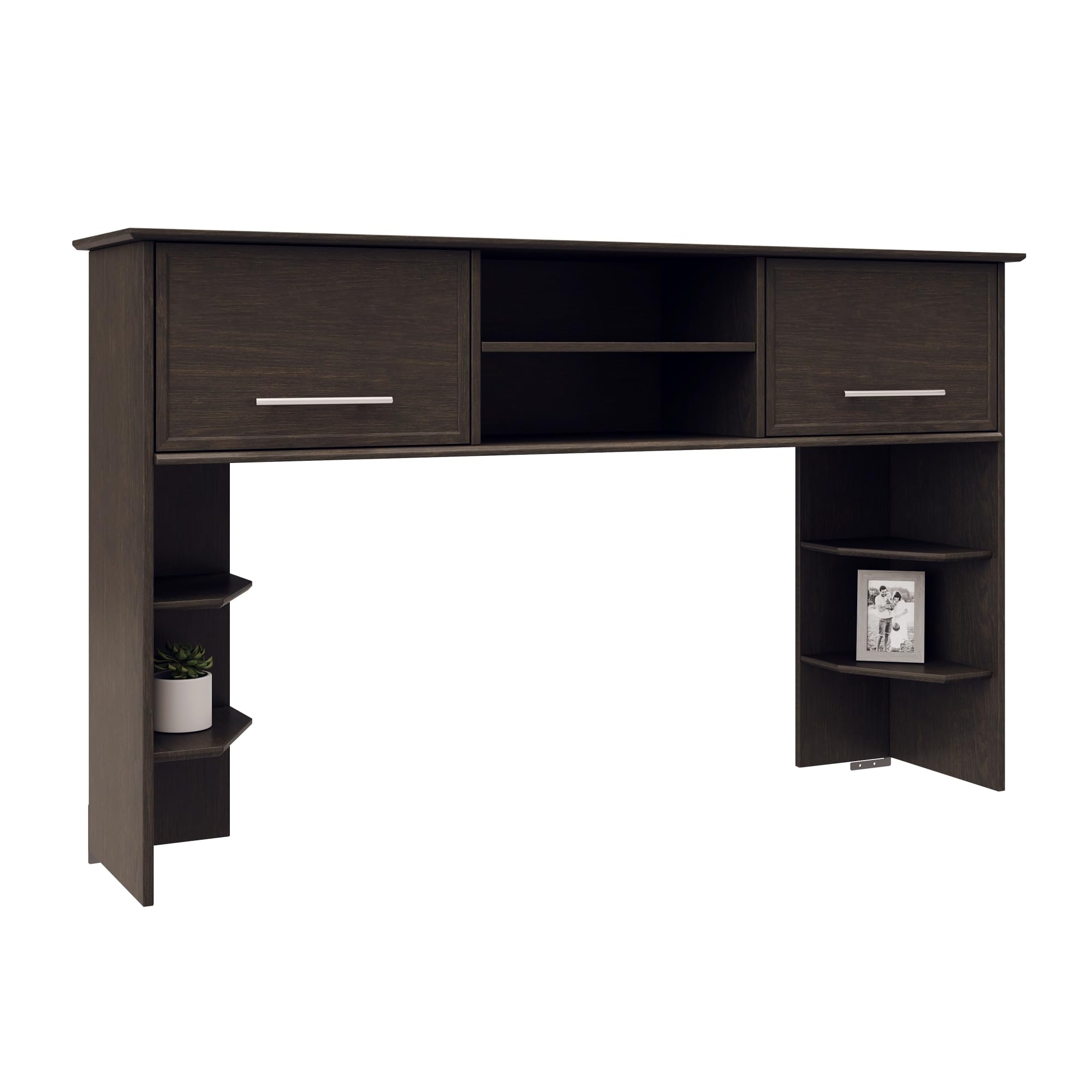 Realspace(r) Koru 60"W Hutch For Koru L-Shaped Or Straight Computer Desks, Espresso Oak