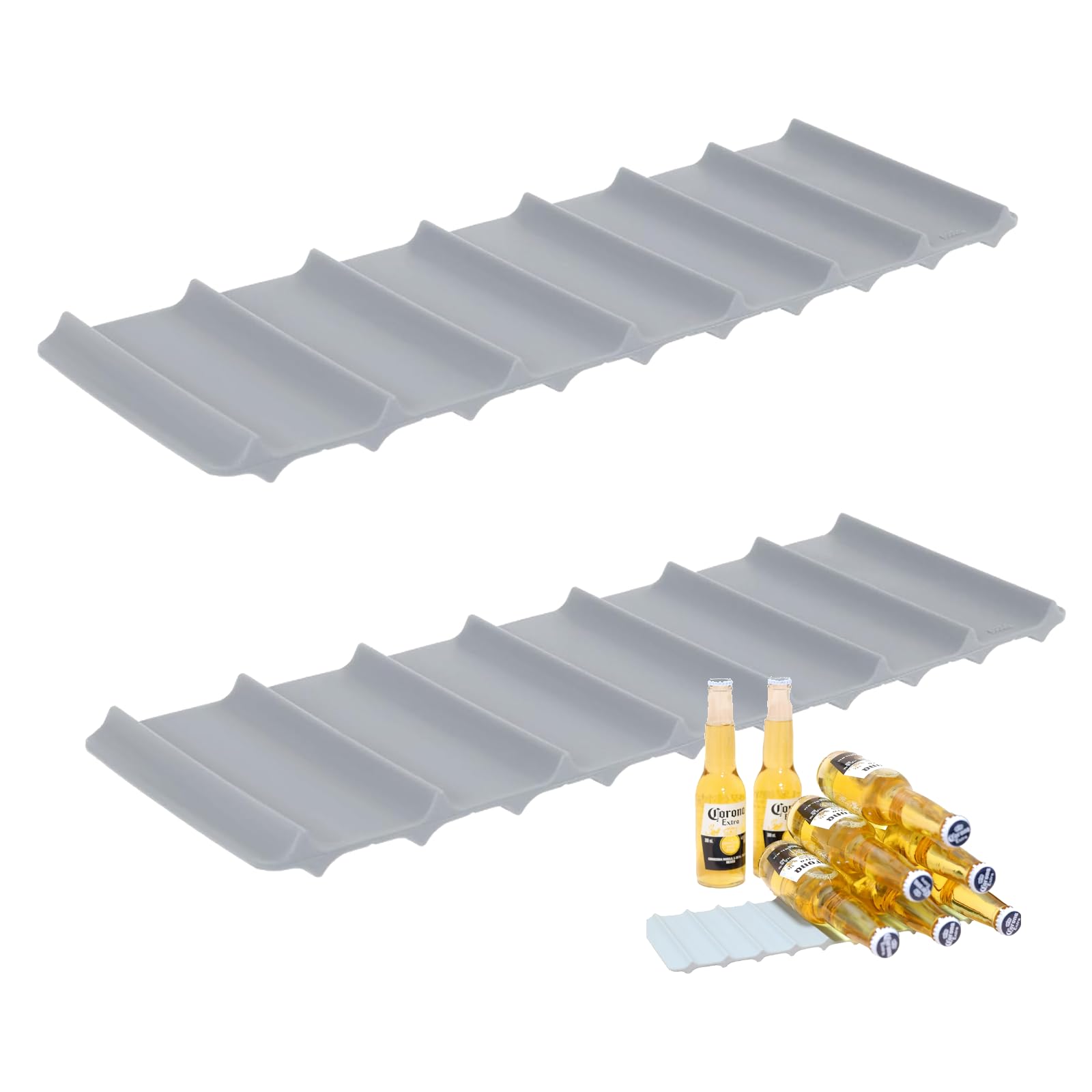 2-Pack Stackable Refrigerator Wine Rack Maximize Fridge Space with This Wine Bottle Holder; Organize Cans & Beverages Efficiently Using This Durable