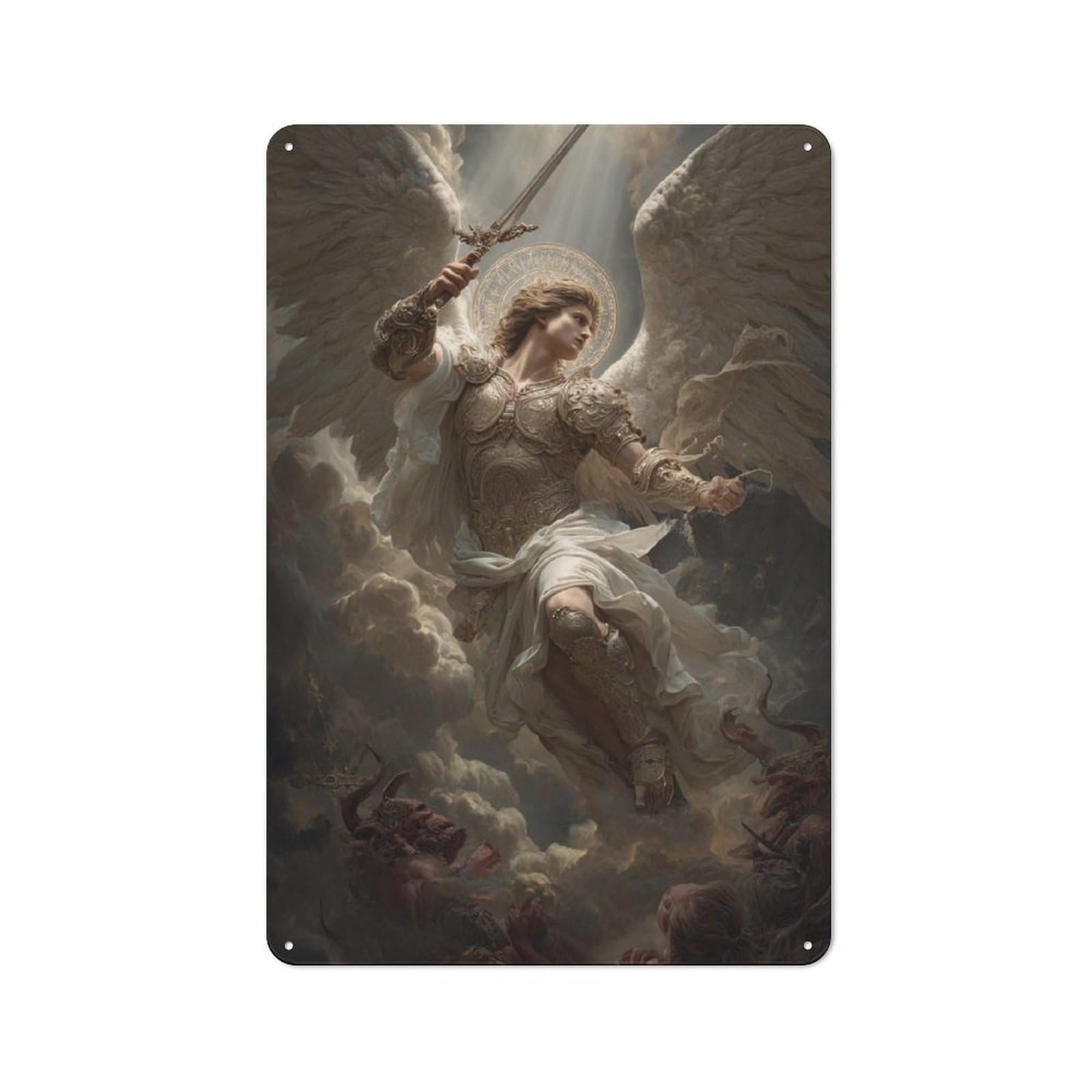 Junmoney Angel Of Light And Justice Retro Tin Sign 30X20cm For Garden Room Or Summerhouse, A Housewarming Gift For Garden Room Decor Fans