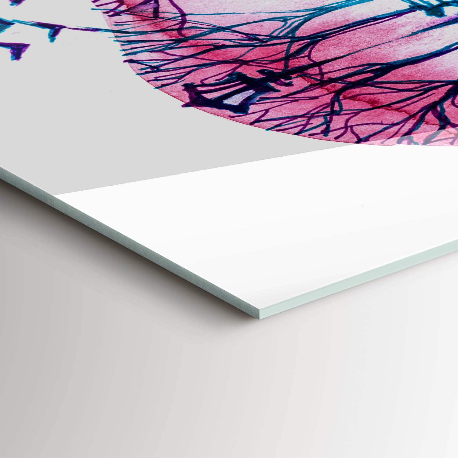 Wallfluent Für die Küche Badezimmer und Schlafzimmer Wanddekoration Mit Motiv 70x140cm Glasbild Bild Dicke 4mm Wandbild Gehärtetes Glas - Gemälde eines Cellos mit Park
