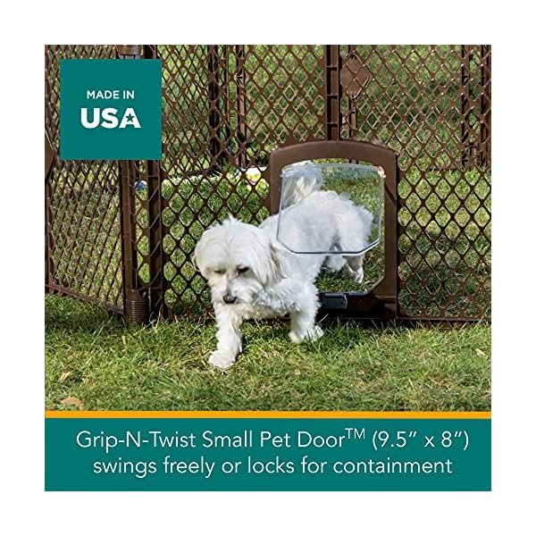 North-States-Mypet-Petyard-Passage-4-6-or-8-panel-pet-enclosure-with-lockable-pet-door-Freestanding-7-sq-ft-to-344-sq-ft-26-tall Mypet Petyard Passage