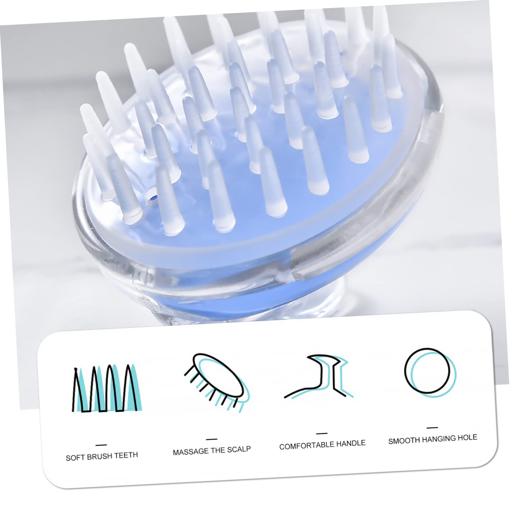 2 Series Cepillo Masajeador De Silicona Para Cabelludo Con Mango Ergonómico Portátil Y Fácil De Usar Para Limpieza Profunda Y Masaje Relajante 5 Piezas*2