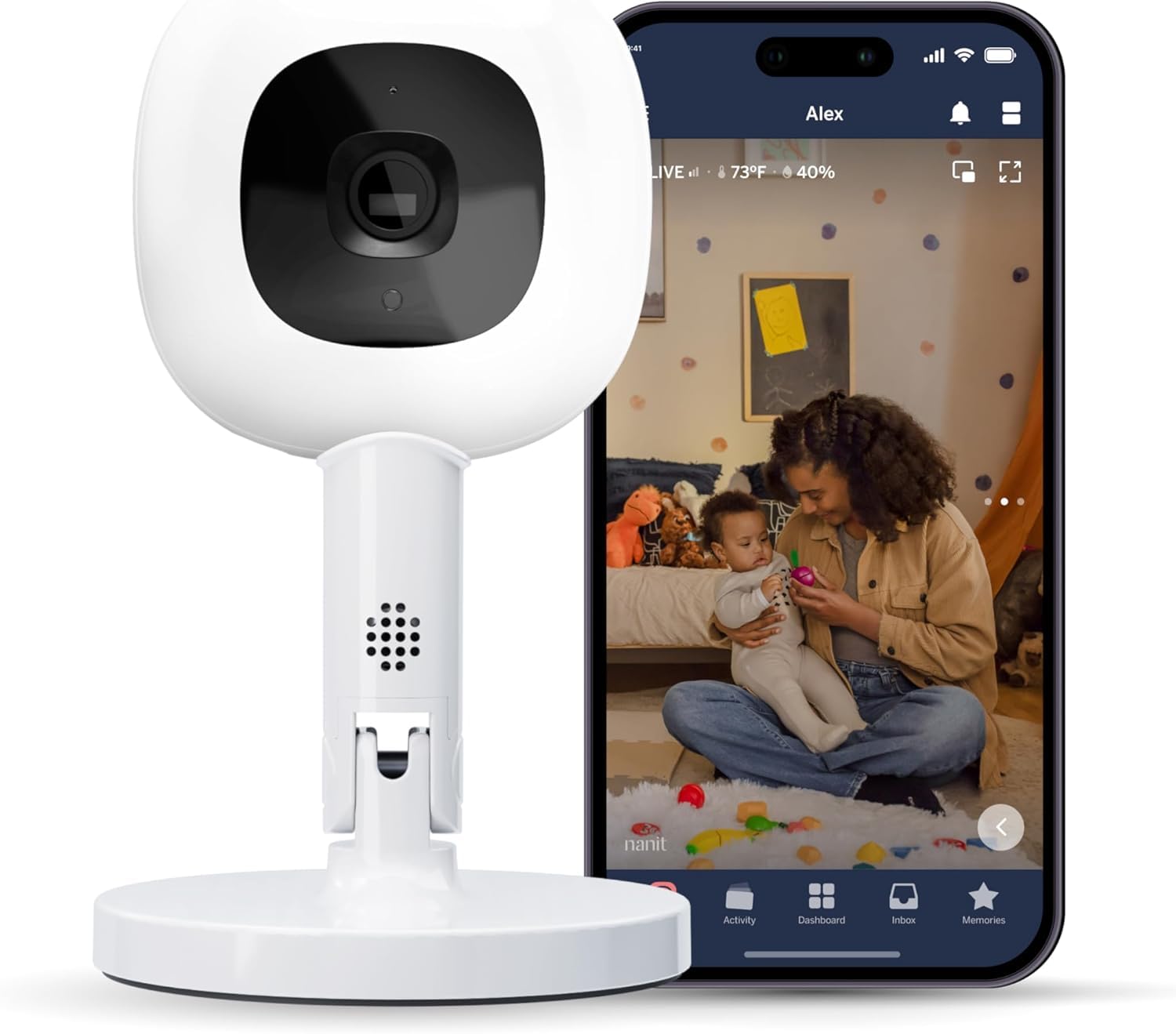 Nanit Pro Baby Monitor - Monitor Bebé Inteligente - Vigilabebés con Audio Bidireccional, Alertas Movimientos y Sonidos, Monitoreo Sueño - Cámara Bebé Wi-Fi 1080p con Visión Nocturna - Soporte Flex