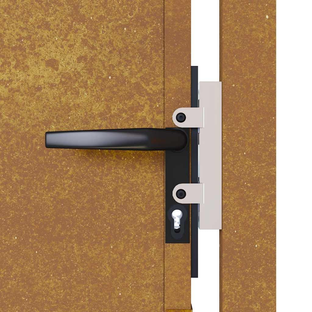 vidaXL Puerta de jardín Acero corten 100x175 cm, Puerta de Valla, Puerta de Exterior, Puerta de Metal, Puerta de Seguridad, Puerta de Entrada