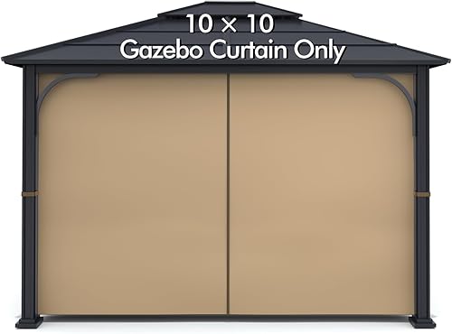 Wonwon Gazebo - Cortina de privacidad de repuesto universal para panel de privacidad, pared lateral con cremallera para cenador exterior de 10 x 10