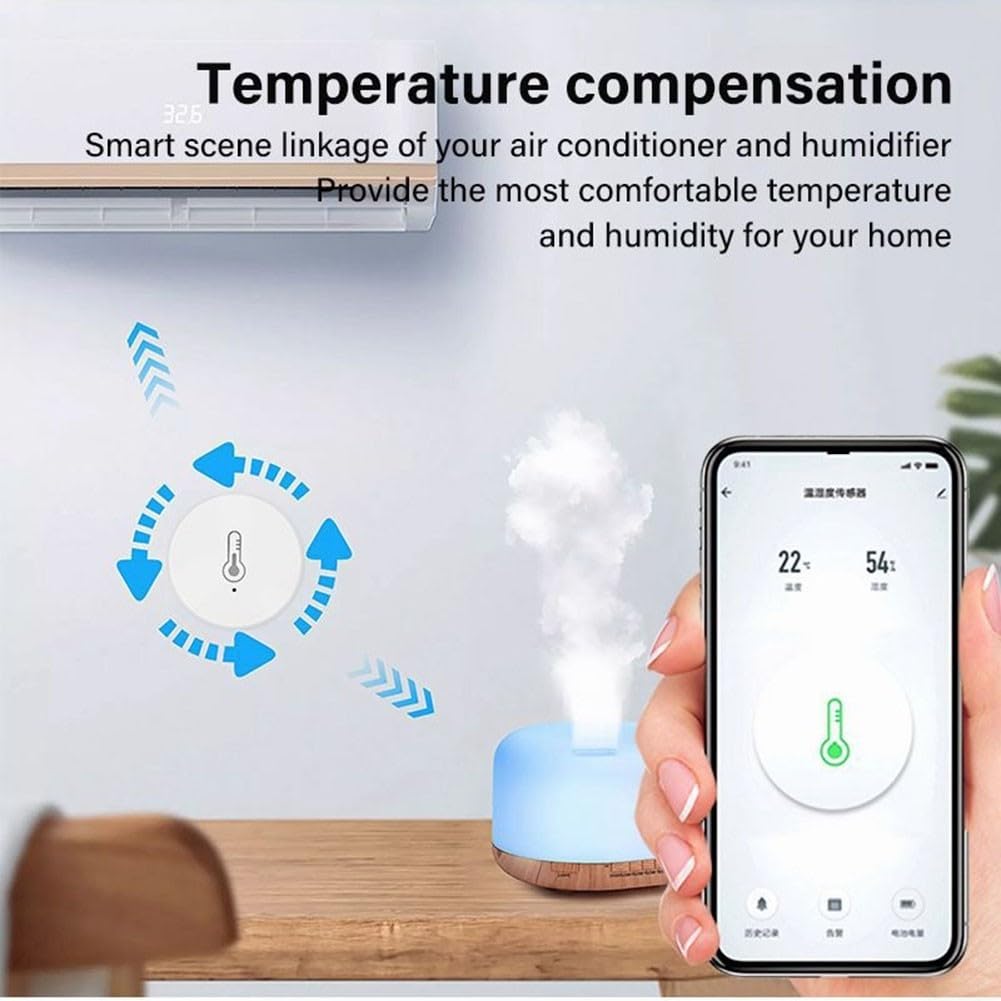Lot complet de 2 capteurs de température et d'humidité sans fil compatibles avec Zigbee