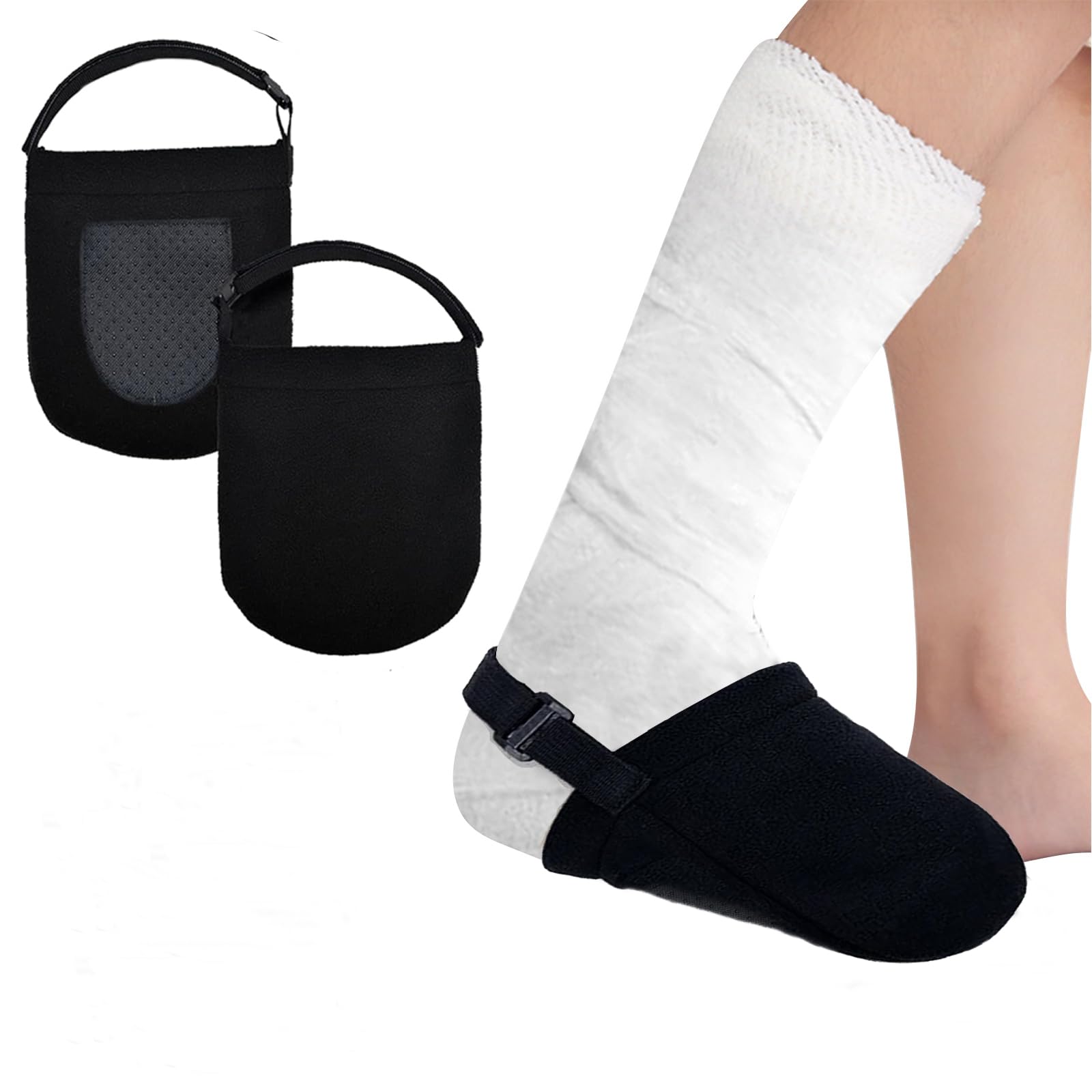 2PC Cast Sock Cover for Foot, Foot Cast Sock Cover, Cast Toe Cover Sock, Soft Warm Cast Toe Protector, Cast Socks Toe Cover for Women & Men Adults, Non-slip Cast Toe Covers Fit for Most Casted Foot