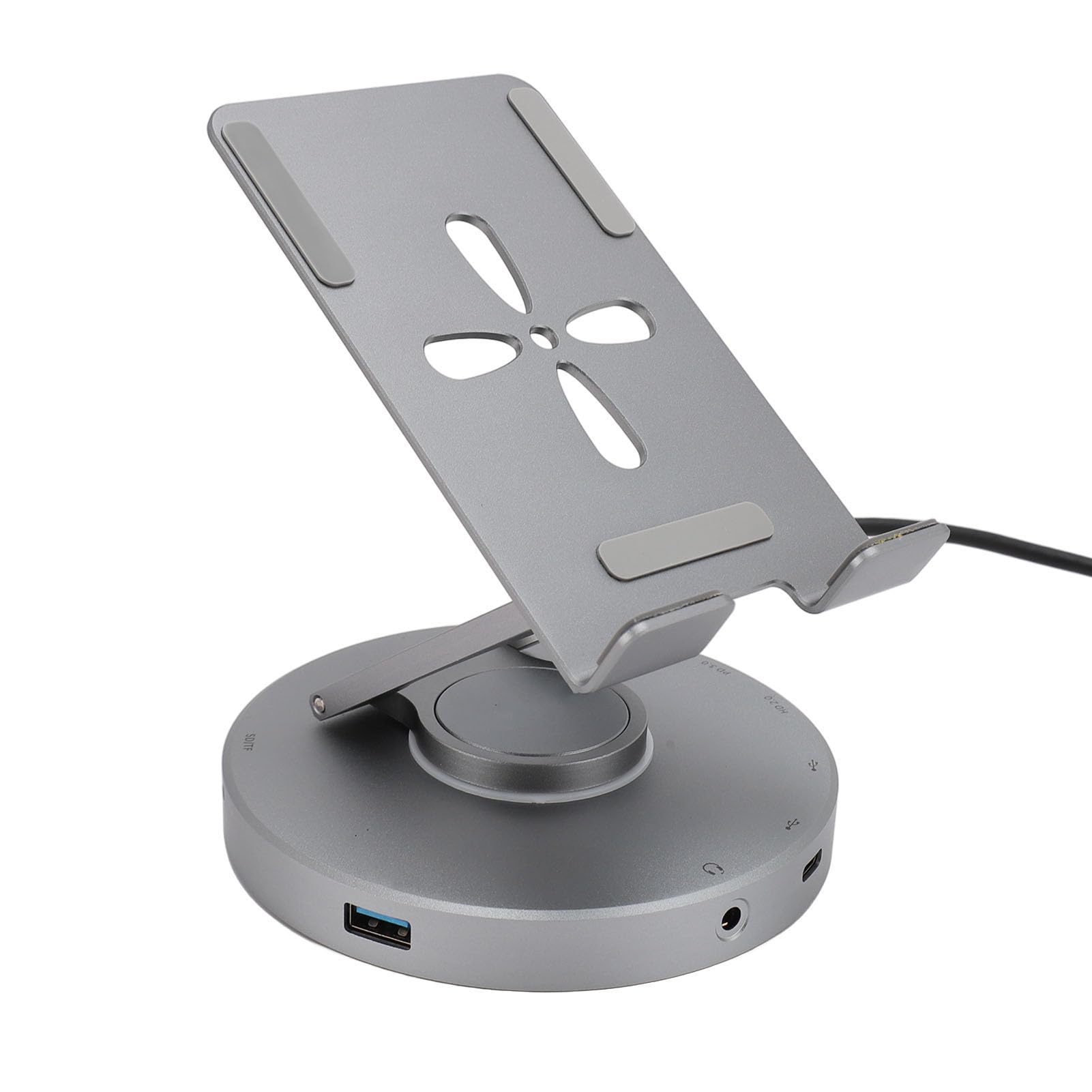 10-calowy Stojak USB C HUB Obrotowy Stojak na Tablet Typu C z Interfejsem Multimedialnym 4K HD USB A 2.0 3.0 100 W PD Ładowanie Telefonu 15