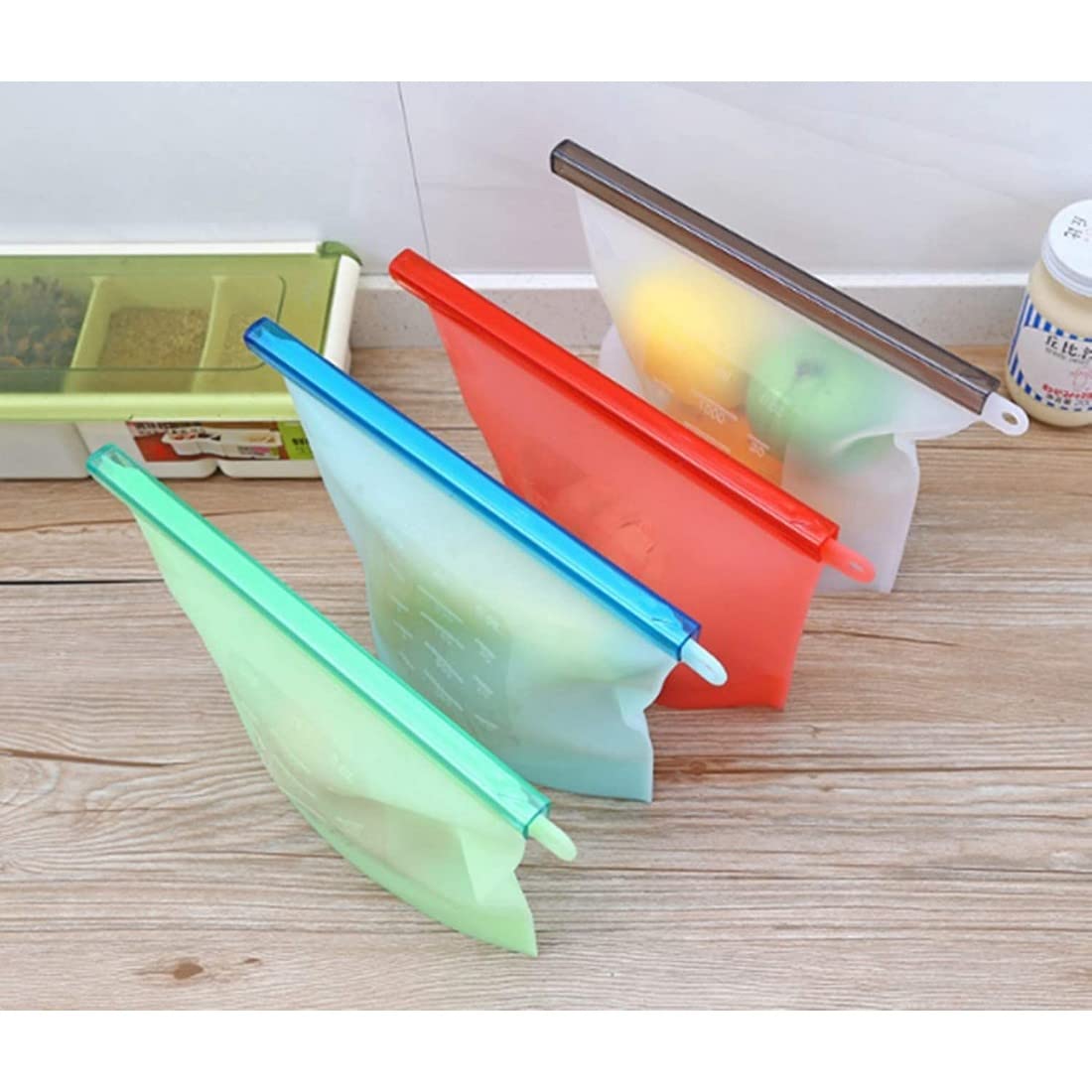 UGU ZONE Silicone Vegetable Food Storage Bag Refrigerator Bags (Multi) 2
