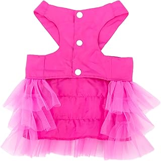 Dog Dress Fashion Pet Dog Clothes Cat Skirt Striped Mesh Puppy Dog Princess Dress Tutu Skirt Pink XL