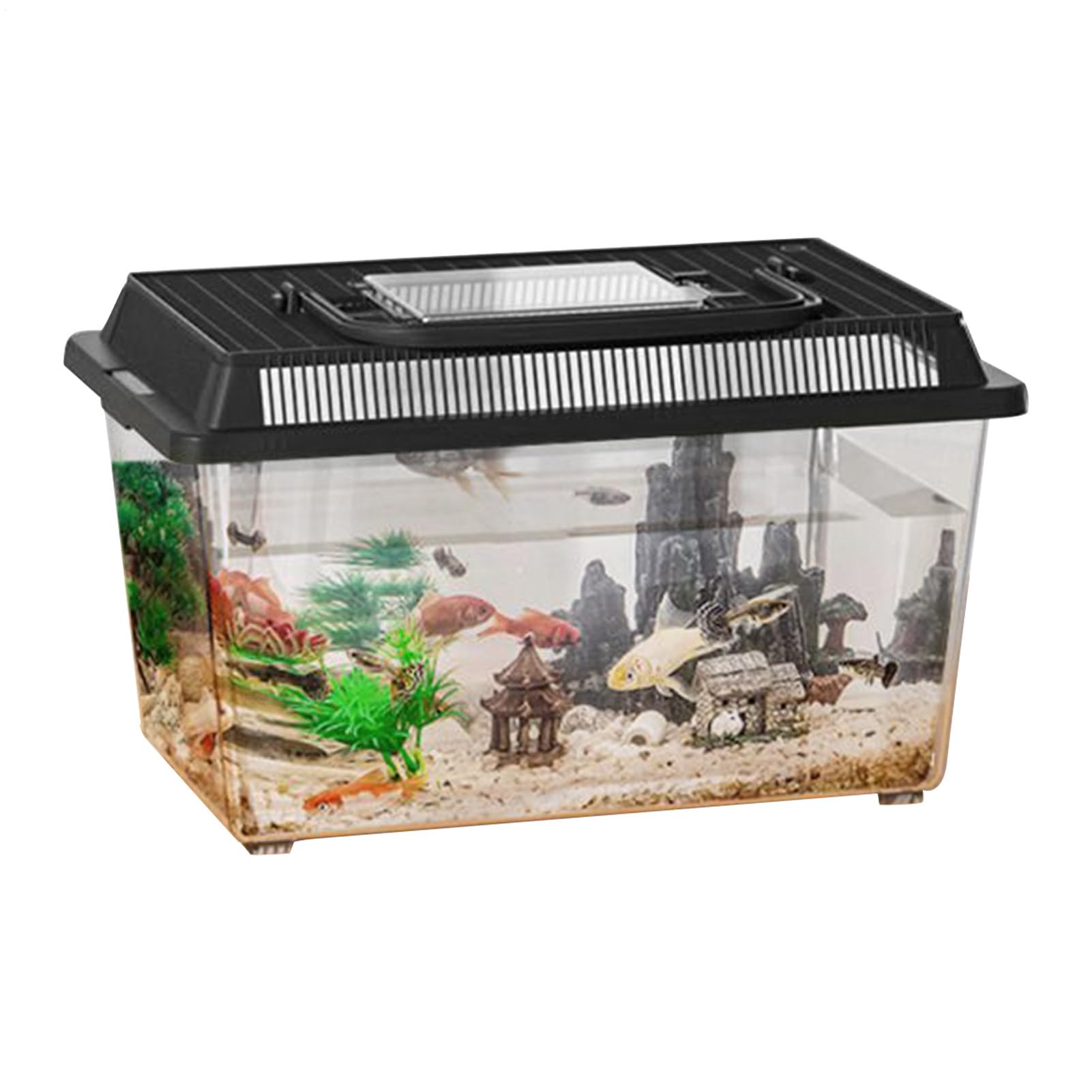 Reptile Keeper,Reptile Feeding Box Lizard Tarantula - Small Tank Feeding Box with Handle Terrarium Hatching Carrier for Snail, Outdoor & Home