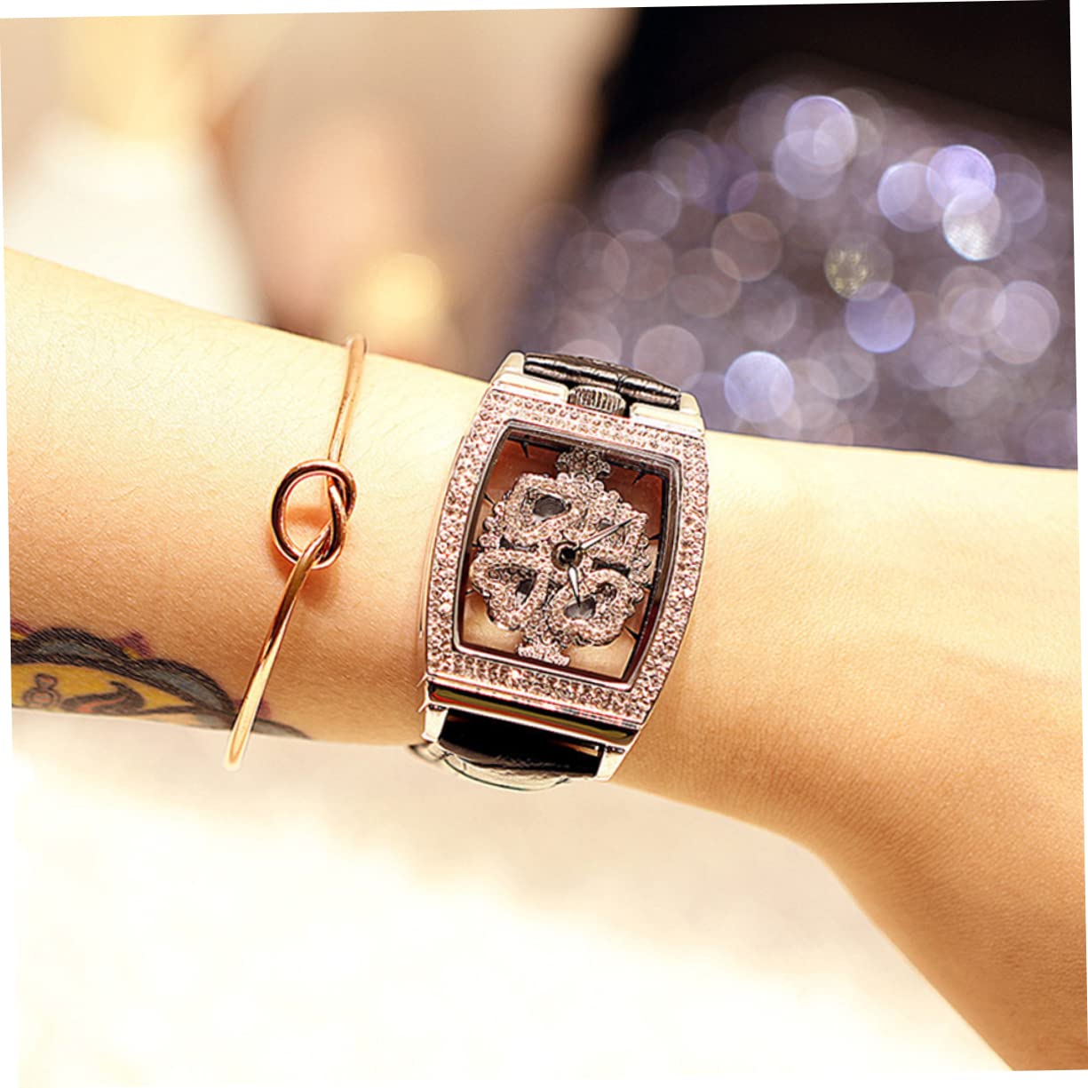 SHERCHPRY 2 Piezas Reloj De Mujer Miss Reloj De Cuero Acero Inoxidable Negocio
