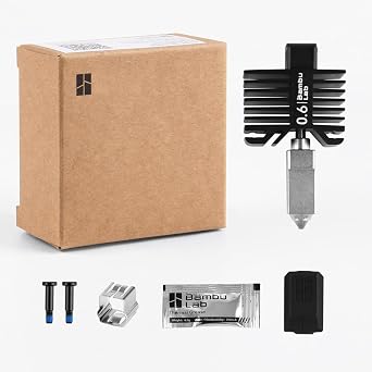 Bamboo Lab Original 0.6mm Hardened Steel Nozzle Assembly Hotend Kit for Bambu LAB X1 Series and P1 Series,Compatible with P1S P1P X1C X1 Carbon 3D Printer