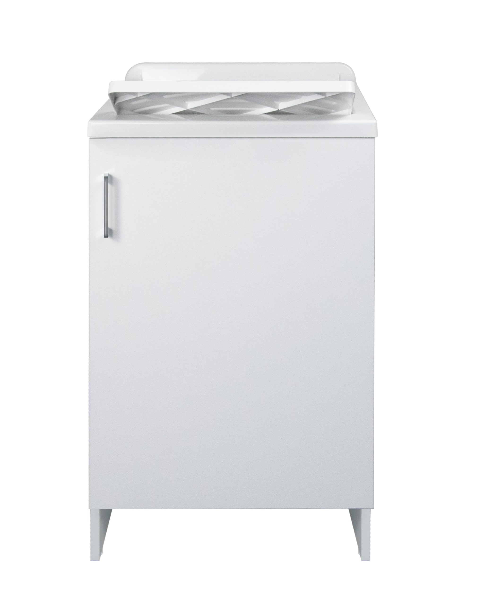 Negrari, Lavabo Lavabo en mélaminé en kit de montage, baignoire résistante aux acides d'usage commun, kit d'échappement inclus, intérieur, L45 x P50 x H85 cm, blanc