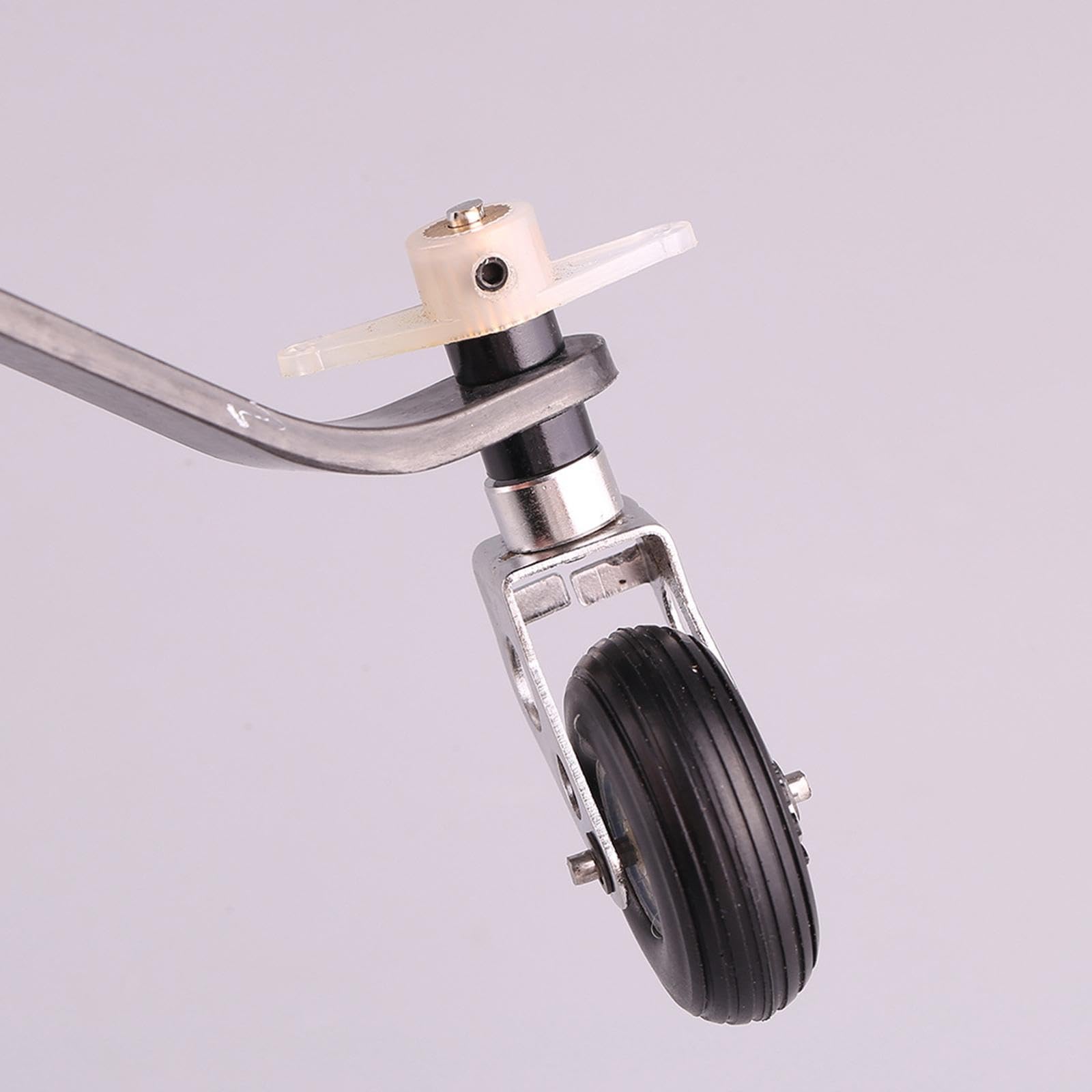 DYNWAVE Carbon Fiber Landing Gear Tail Wheel Assembly Parts 1.25inch Wheel PU Tire High Performance Kit for Gas RC Airplane, 50CC