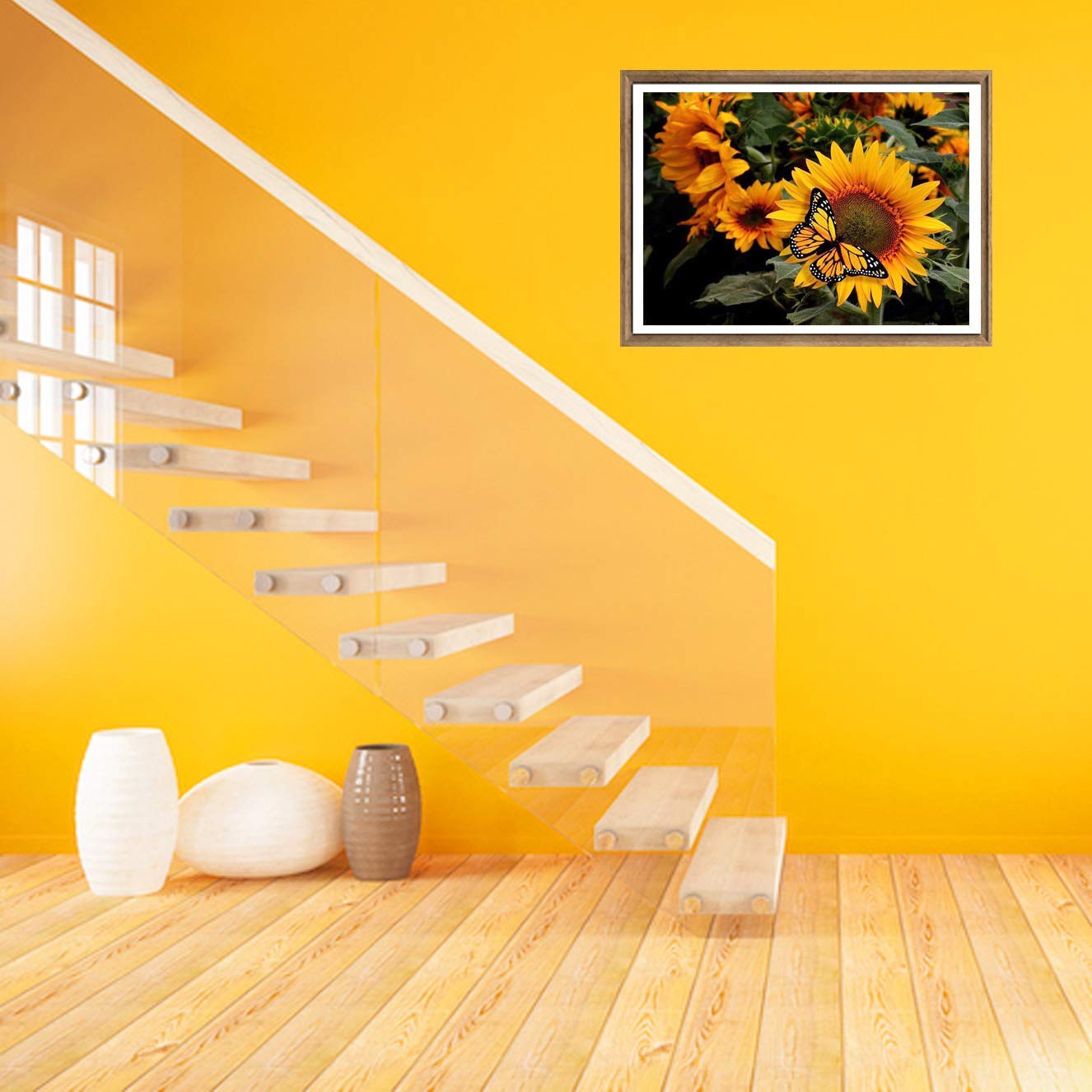 Bimkole 5D Diamond Painting Kit Completo Fai da Te Girasole, Pittura Diamante Punto Croce Strass Arte E Creazione Di Mosaico Decorazione Murale Artigianale 30x40 cm/a177