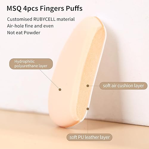 Miniatura 5 de MSQ Mini soplador de polvo, 4 unidades, mini esponja de maquillaje en forma de gota, para corrector de base, reutilizable, suelta, para mujeres y
