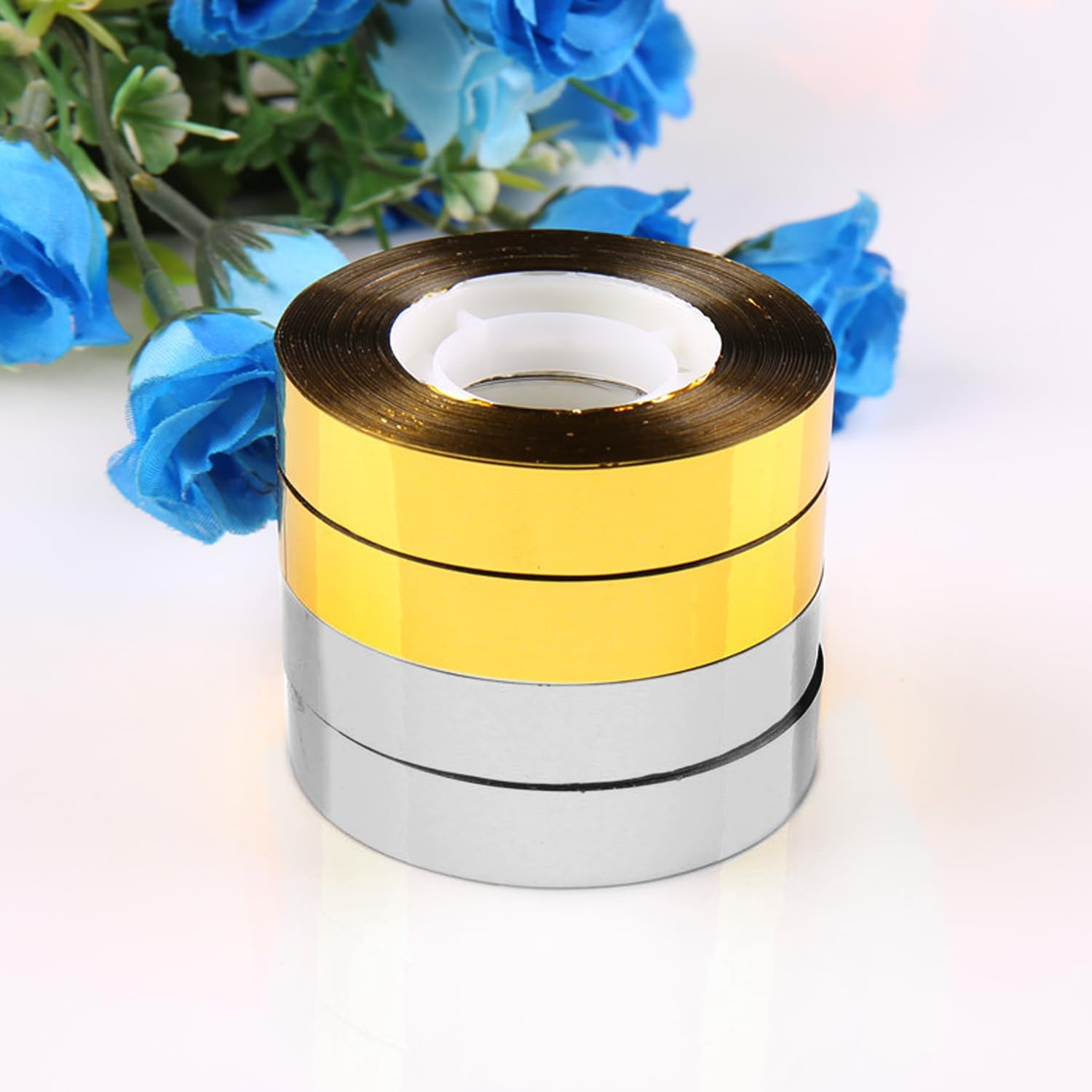 4 Rollen Dekorband – Gold & Silber, 1,2 Cm X 25 M – Selbstklebend, Für Geschenke, Scrapbooking & Deko