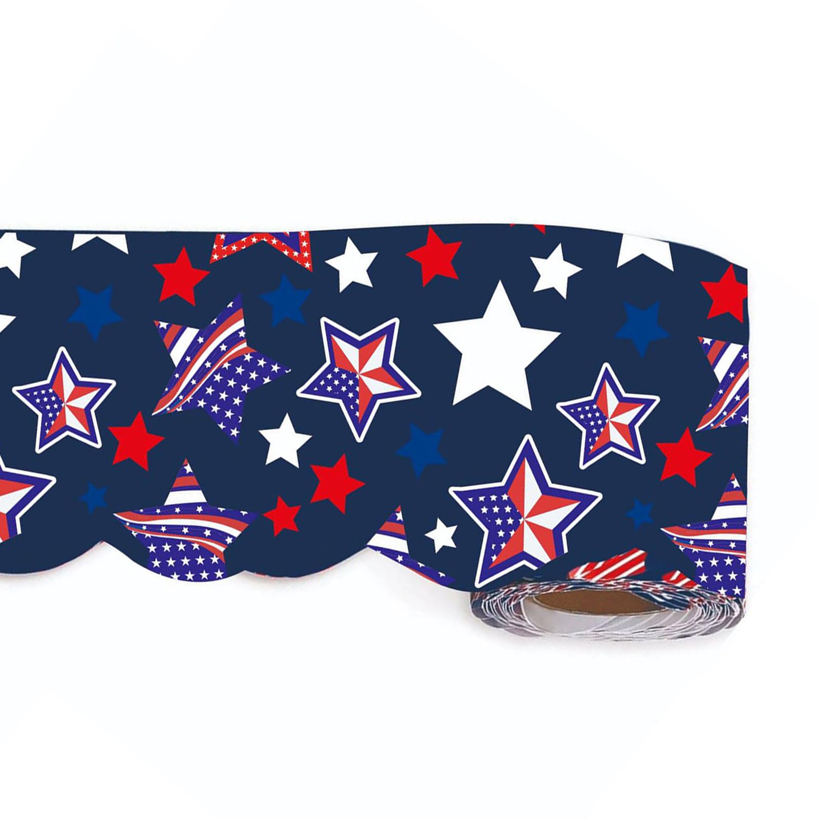 Tsophreniq Bulletins Board Border Paper Star Trim Border Stickers Self-Adhesive Decals for Independence Day Classroom Decors Star Stickers