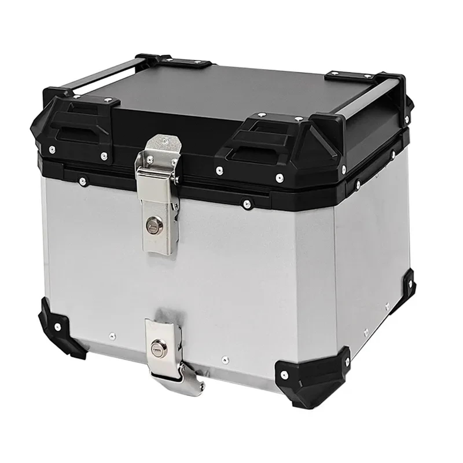 36L Ogólne aluminium Stop Motocykl Kask Box Górny Ogon Tylny Bagażnik Przechowywanie Bagażnik Planar Motocyklowy Konik(White)