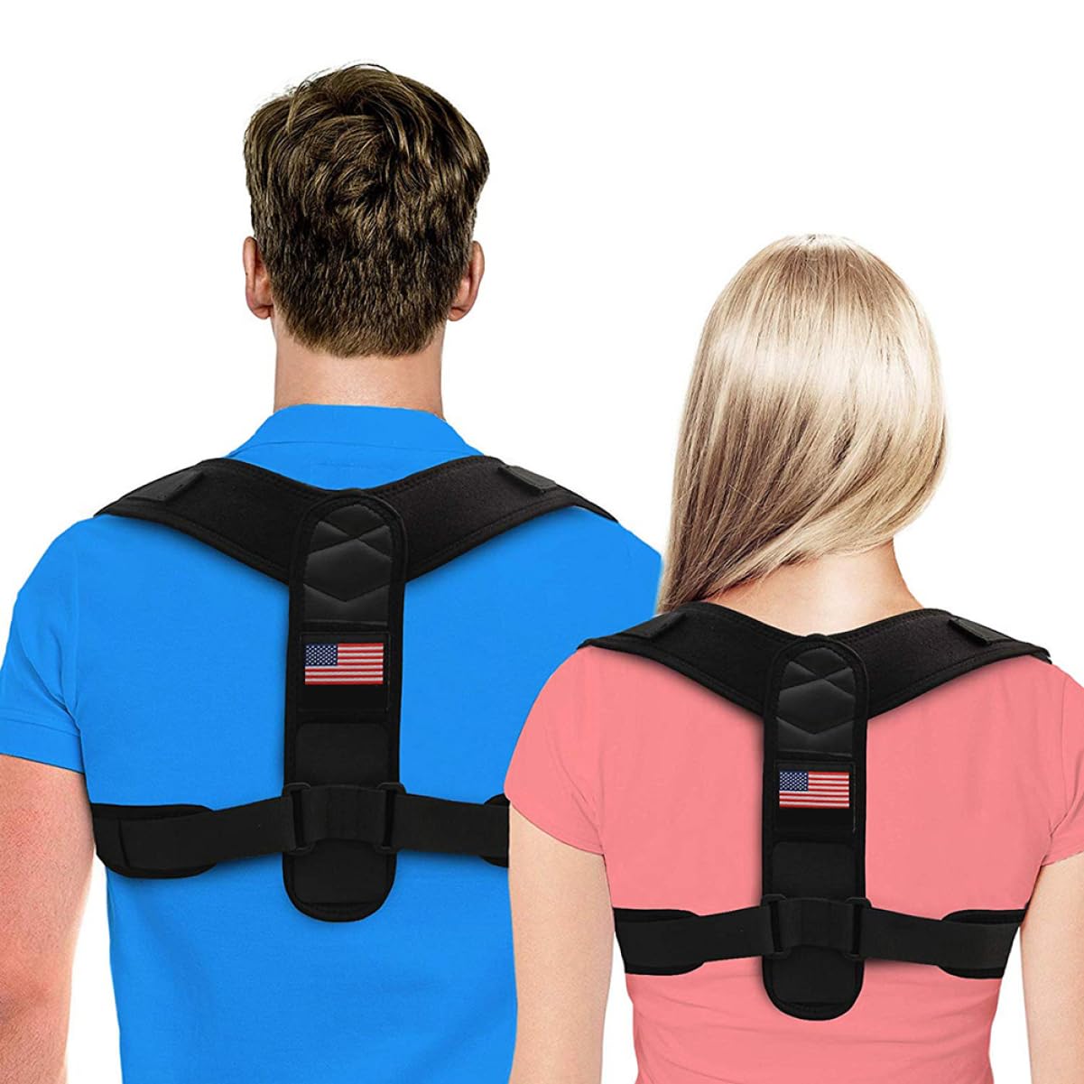 Adjustable Back Support Belt for Posture Correction, Comfortable Cloth | Long Sitting and Steady Posture, Easy Self Wear, Black Assorted for Teenagers and Workers