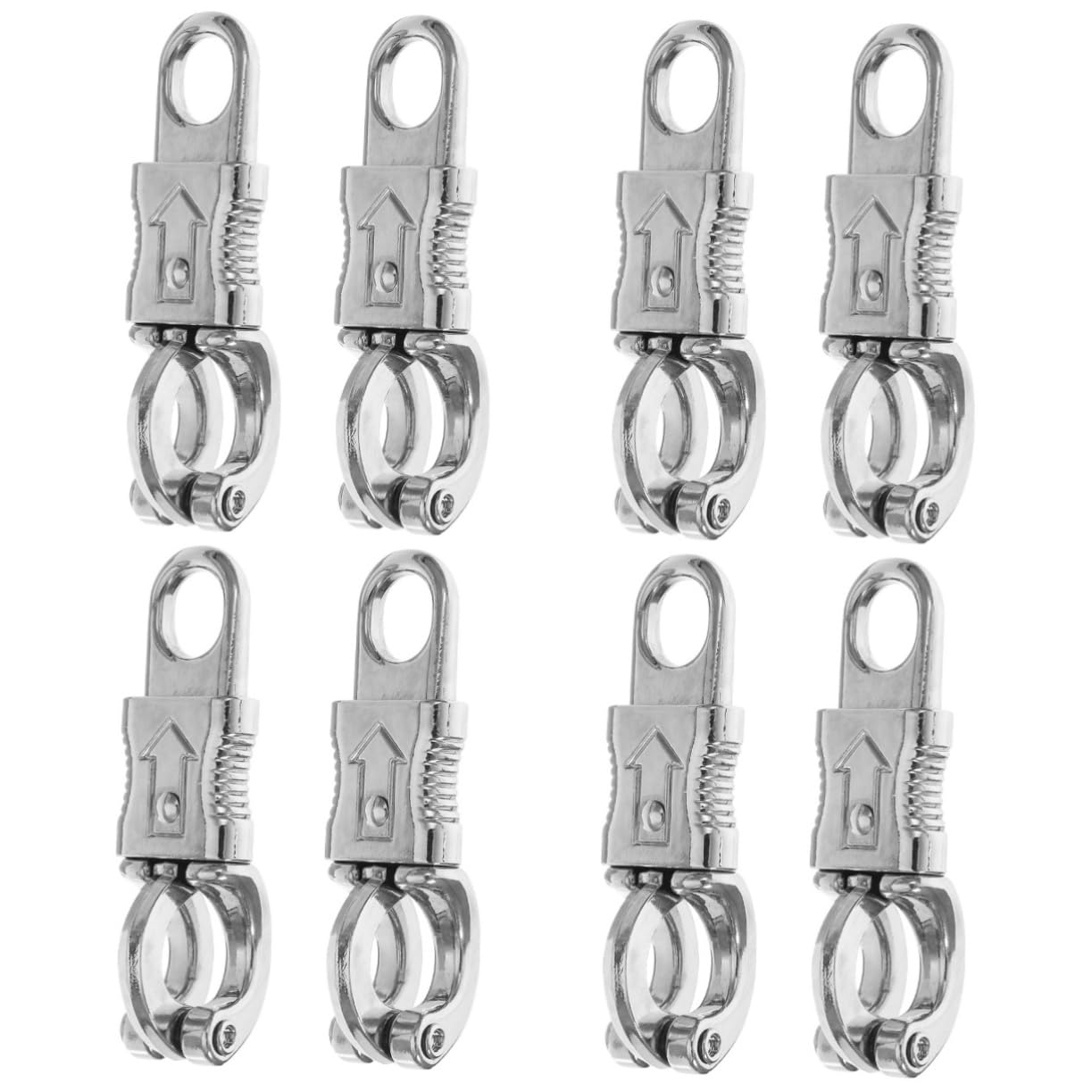 PRETYZOOM 4 Sätze Pferdestellen Haken Clips Seilhaken Hängend Schnappen Schlüssel Reiter S Haken Federkarabinerhaken Metallhaken Seilklemmen Hakennägel Zinklegierung Silber 2 Stück * 4