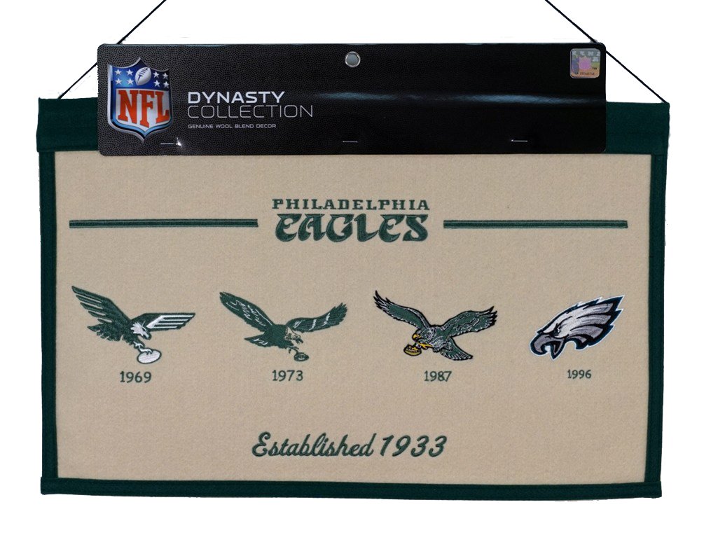 Philadelphia Football Eagles Established 1933 - Classic Logos through the years Wool Heritage Dynasty Banner 22 x 14