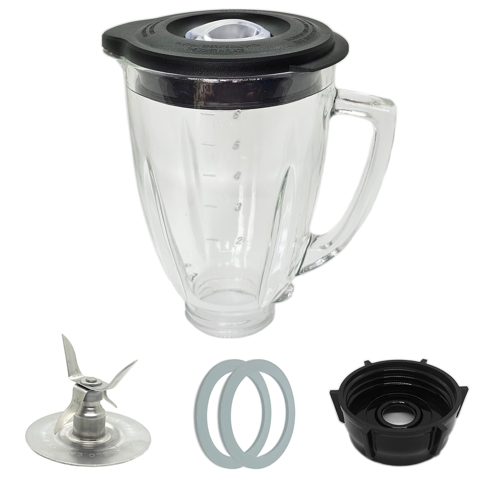 Photo 1 of 6 Cup Blender Glass Jar Replacement Parts with Blade for Oster Osterizer Classic Series NOT fit Pro Master or Versa models