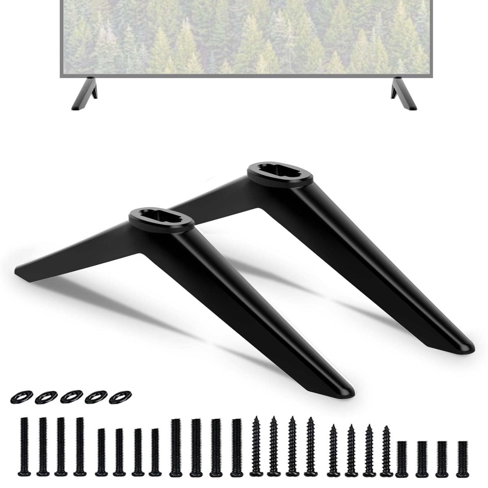 TV Leg for Element TV Stand Legs, for Element E1AA32R-G E2AA32R-C E1AA32R-T E1AA32N E4AA43R E4AA43N E500AC50C E4AA55N E4AA55R-T Roku TV Legs, for Xumo Stand Legs Replacement with Screws