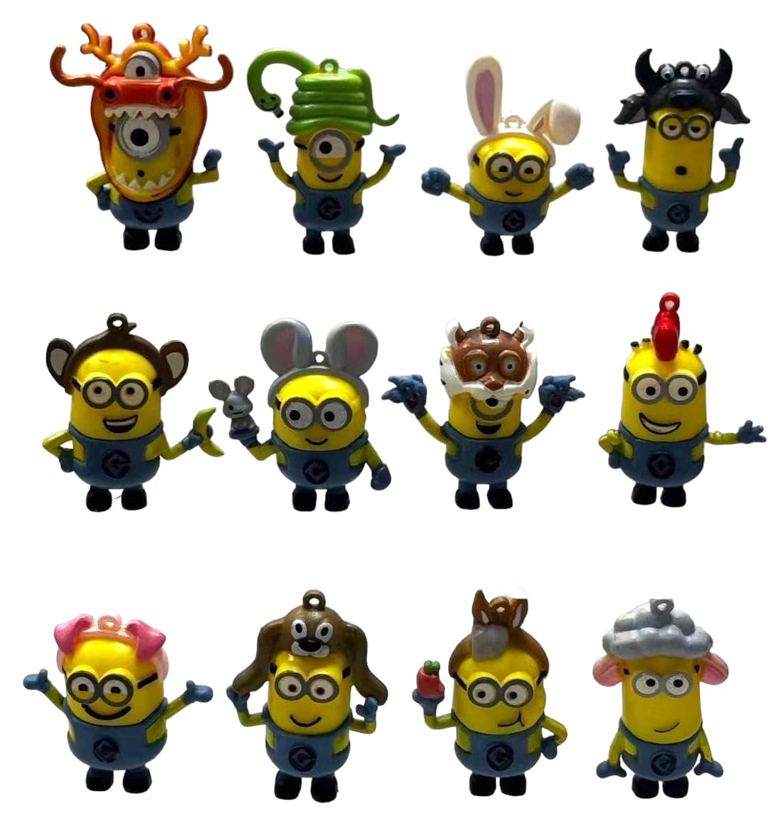 Action Figure Limited Edition for Car Dashboard, Decoration, Cake, Office Desk & Study Table (AF12PC-5CM MININ RME 4)