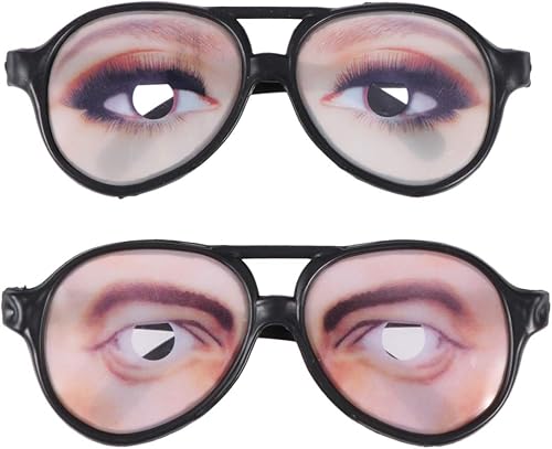 Miniatura 4 de Amosfun 4 piezas de Halloween truco femenino divertido ojos gafas broma disfraz fiesta accesorios (estilo aleatorio), Negro -