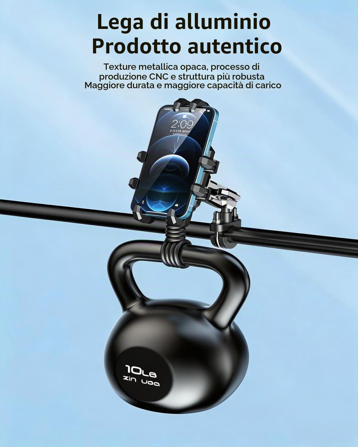 Supporto Telefono Moto e Bici Universale con Doppio Ammortizzatore e Anti-Vibrazioni, Regolabile, Compatibile con Tutti i Telefoni da 4,7-7,2 Pollici (iPhone, Samsung, LG, Google)