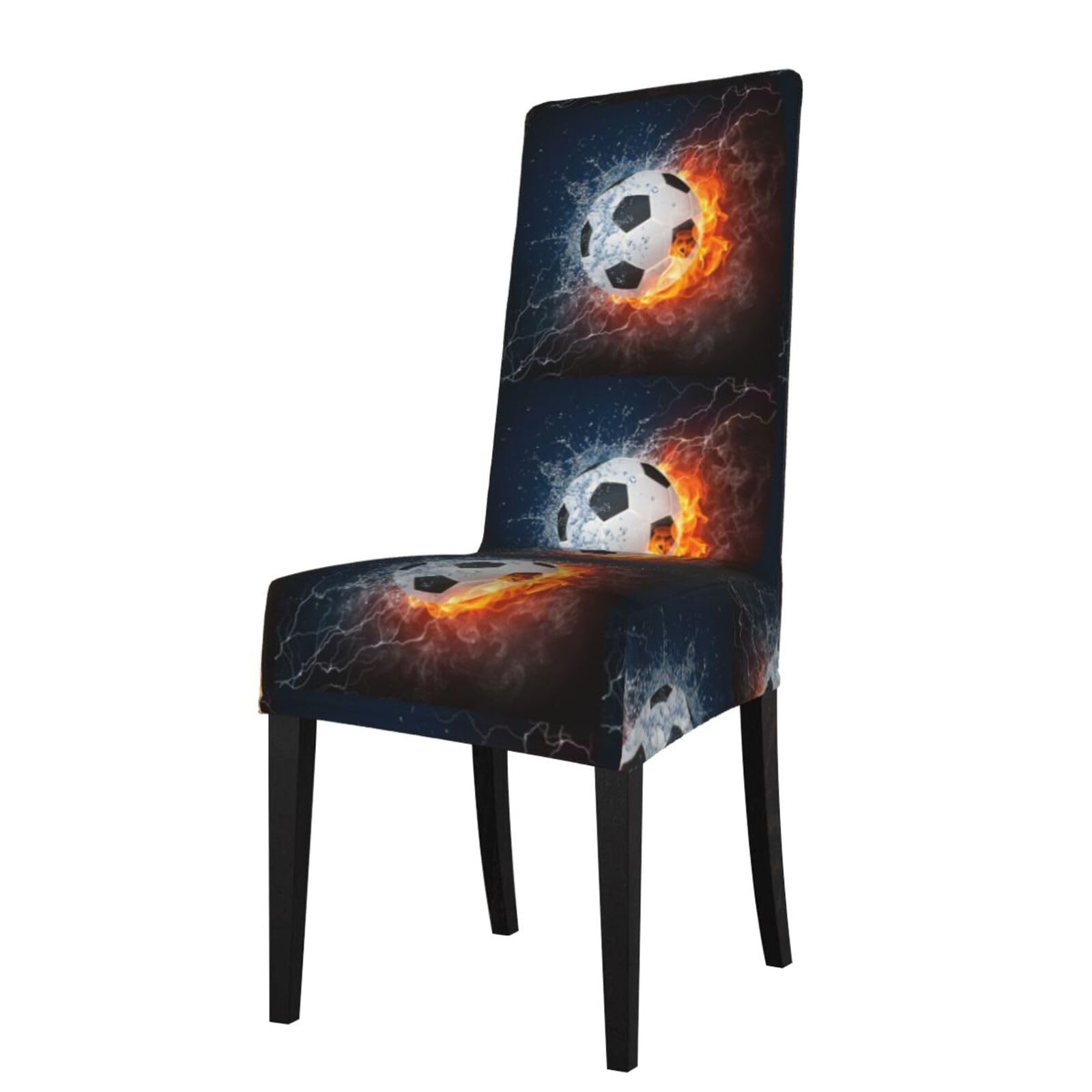 LKYMOH Football In Water And Fire, Chair Covers Stretch Chair Slipcovers for Dining Room, for Party Pet Protection Universal Fit Soft Polyester
