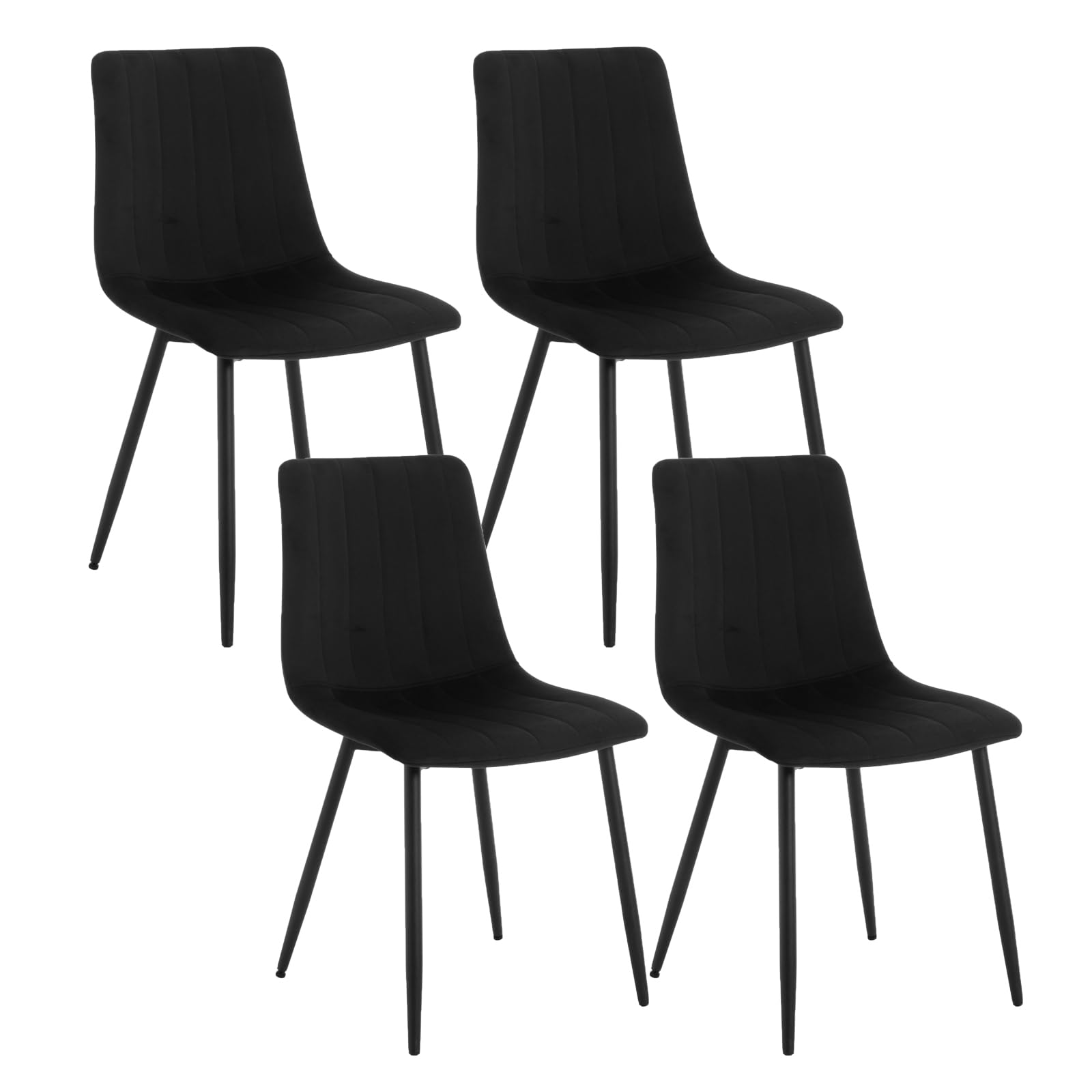 Klihome Dining Chairs Set of 4 Kitchen Chairs Wide Padded Velvet Chairs