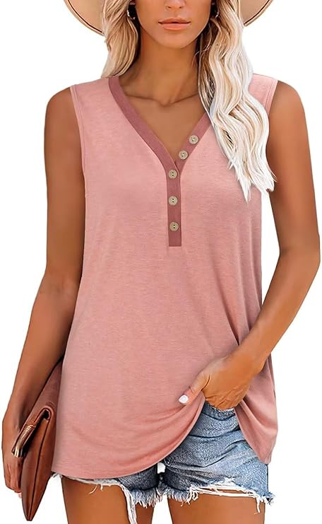 KISSMODA Womens Boho Tops for Summer Sleeveless Tanks Loose Fit Casual Blouse Daily Shirts for Leggings (S-3XL)