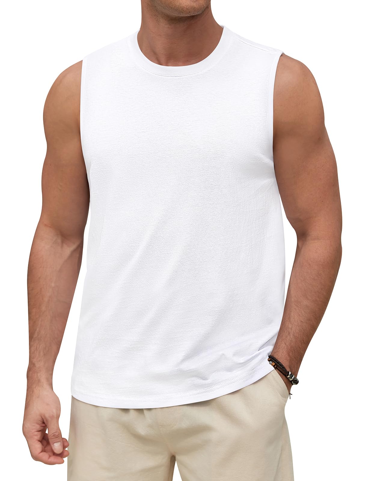 heekpek Debardeur Homme T-Shirt sans Manche Coton Tee Shirt Été Débardeurs Sport Imprimé Hawaïenne Fitness Running Tops